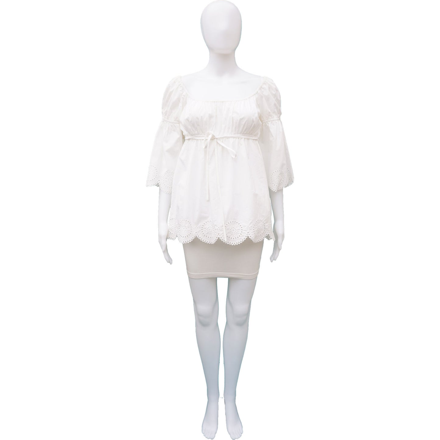 INC WHITE PEASANT TOP - leefluxury.com