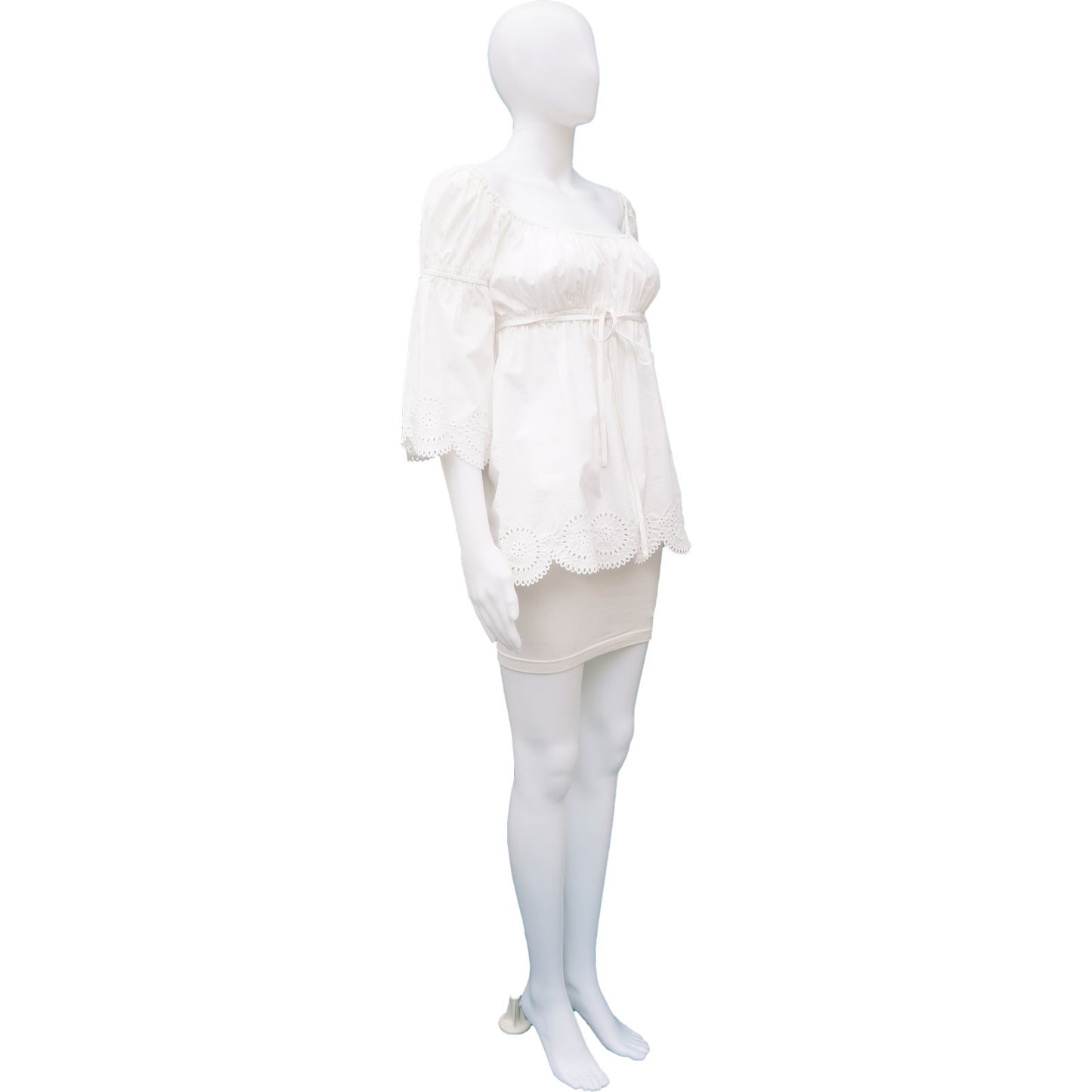 INC WHITE PEASANT TOP - leefluxury.com