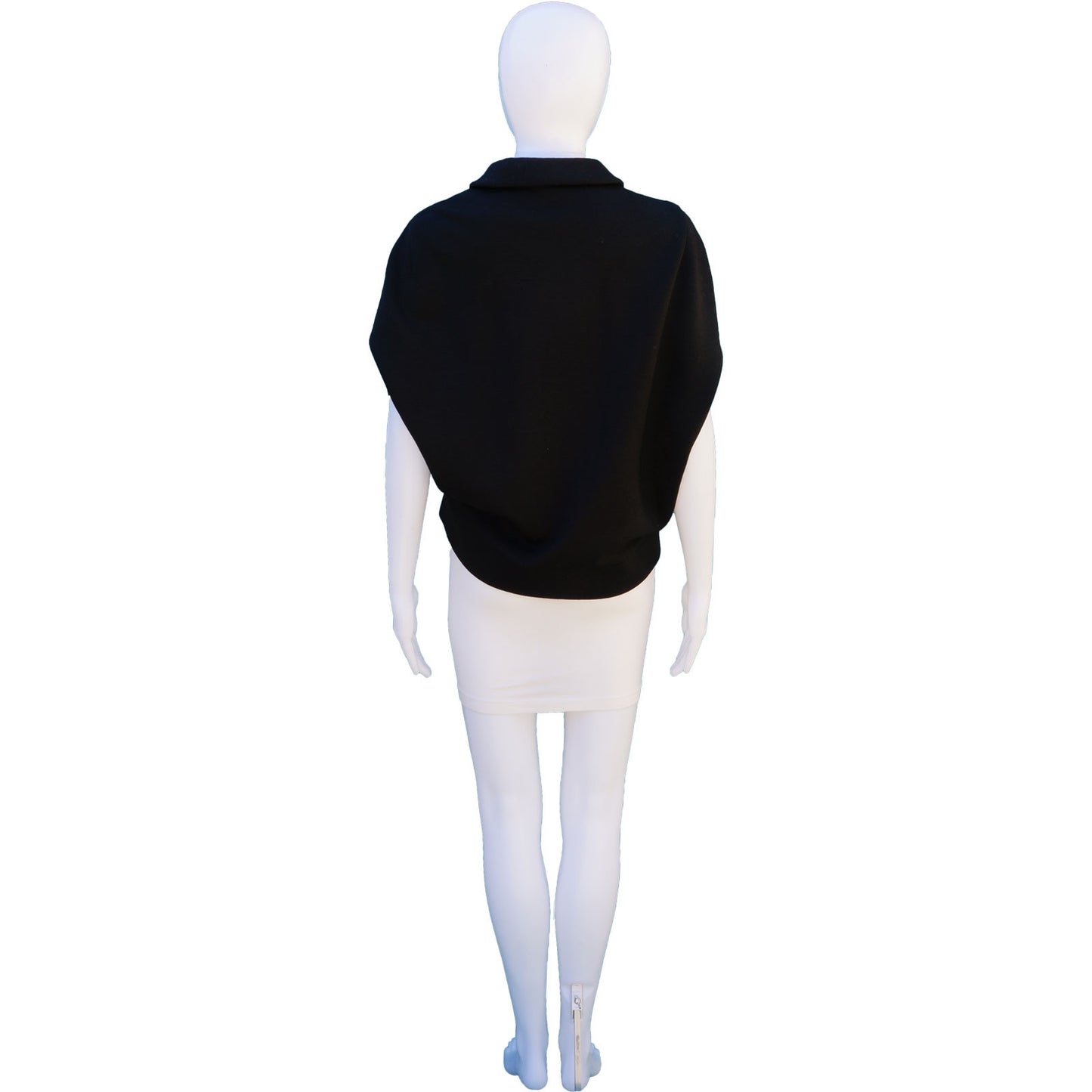 JILL SANDER ROUND COLLAR WOOL CAPE - leefluxury.com