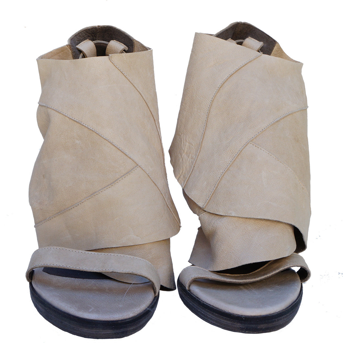 LD TUTTLE DISTRESSED LEATHER WRAPPED SANDALS - leefluxury.com