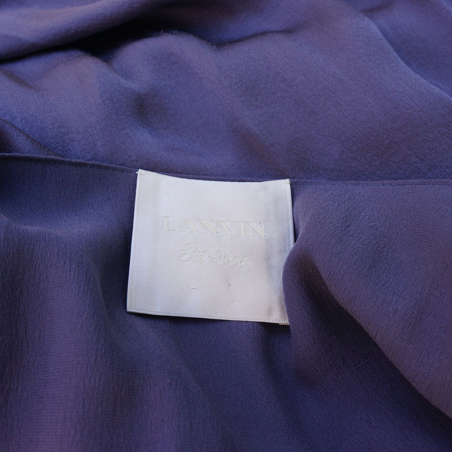 LANVIN PURPLE GREY SLEEVELESS SILK DRESS - leefluxury.com
