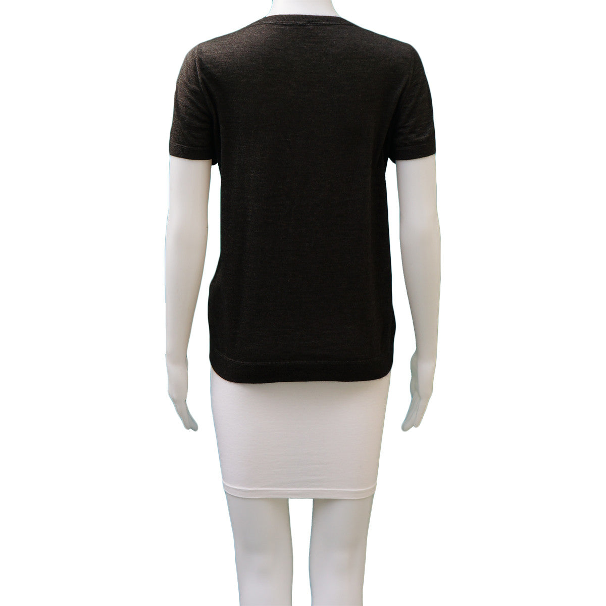 LORO PIANA GREY CASHMERE CREW NECK TOP - leefluxury.com