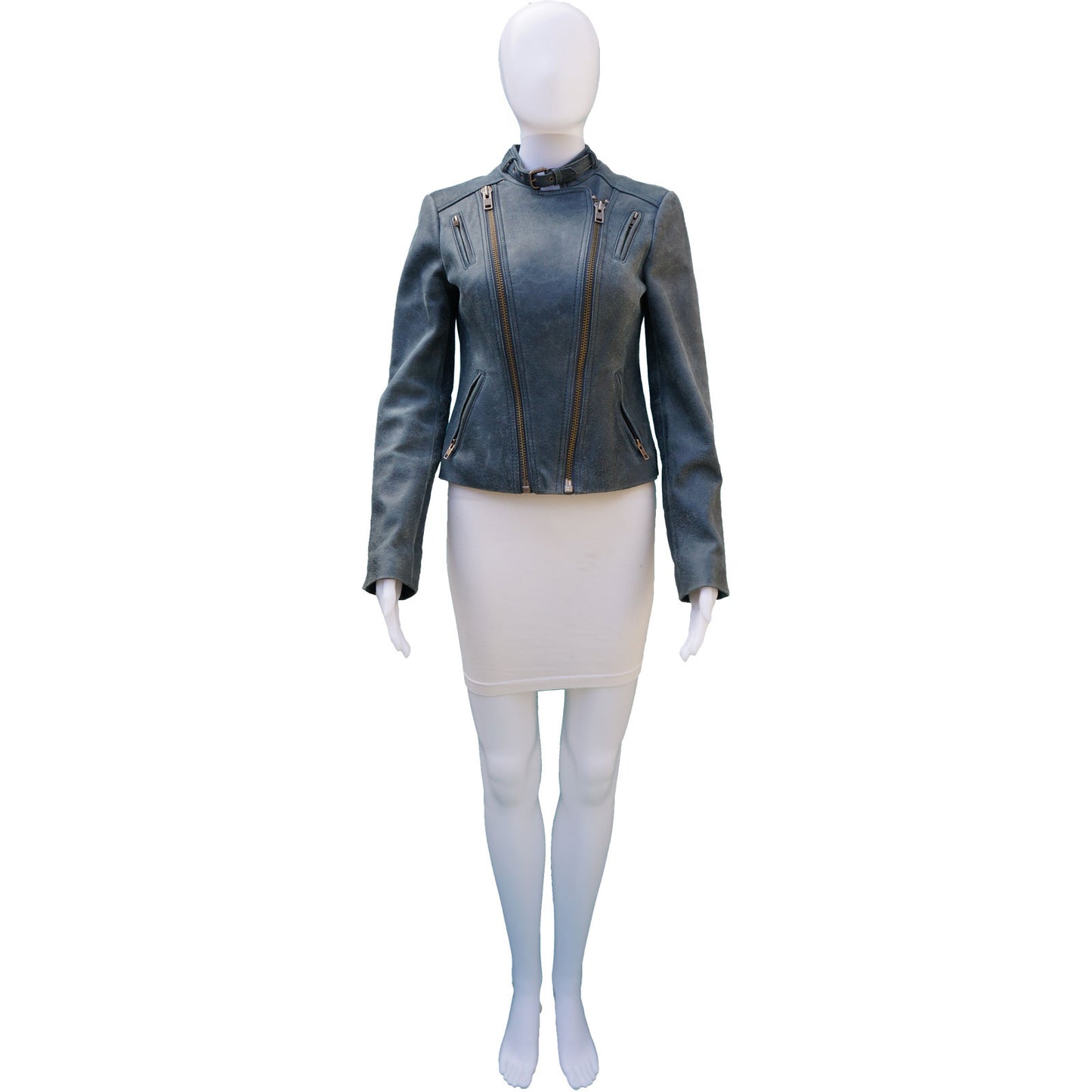CATHERINE MALANDRINO DISTRESSED MOTORCYCLE JACKET - leefluxury.com