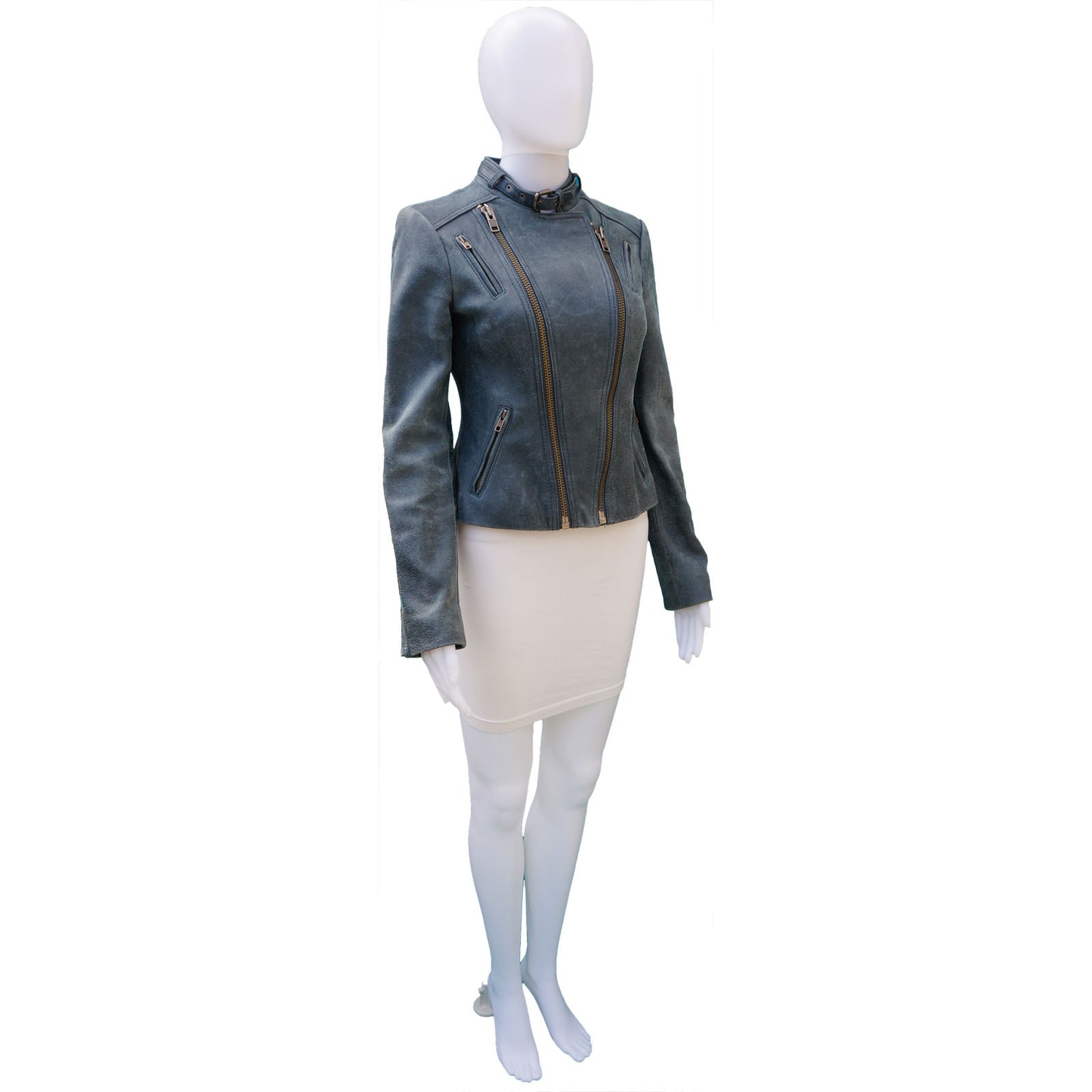CATHERINE MALANDRINO DISTRESSED MOTORCYCLE JACKET - leefluxury.com
