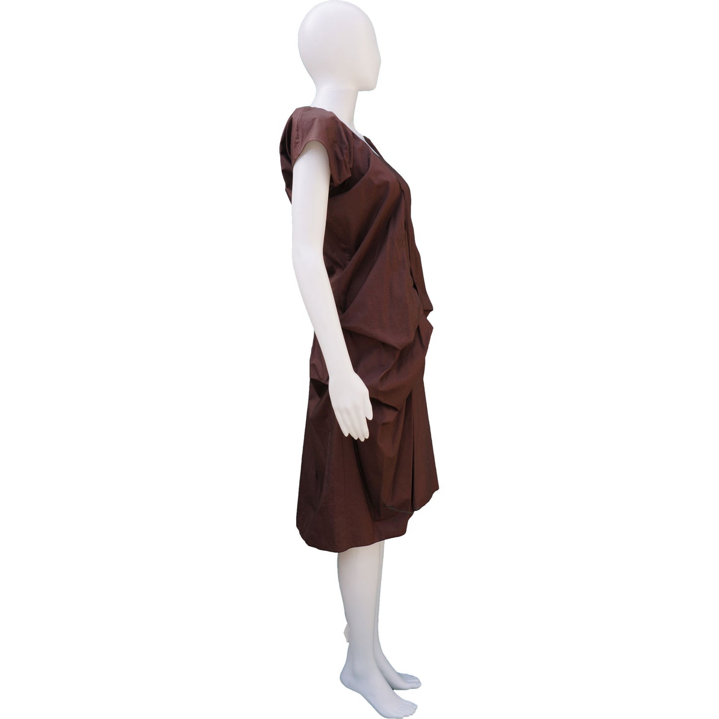 MARNI GATHERED COTTON DRESS - leefluxury.com