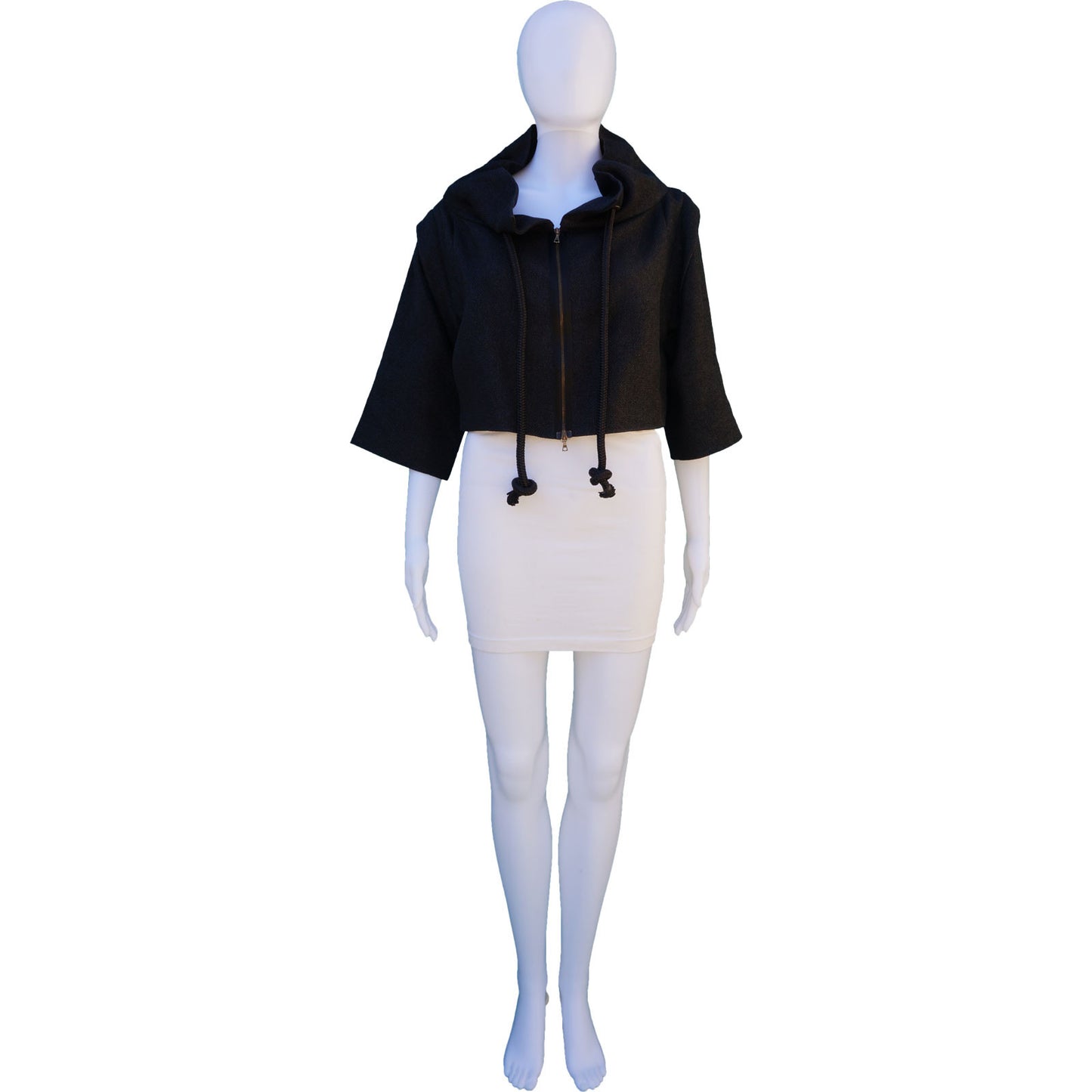 MARNI STAND UP COLLAR CROPPED DETACHABLE SLEEVE JACKET - leefluxury.com