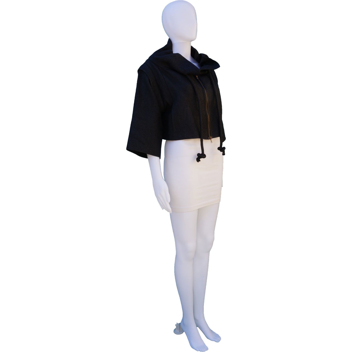MARNI STAND UP COLLAR CROPPED DETACHABLE SLEEVE JACKET - leefluxury.com