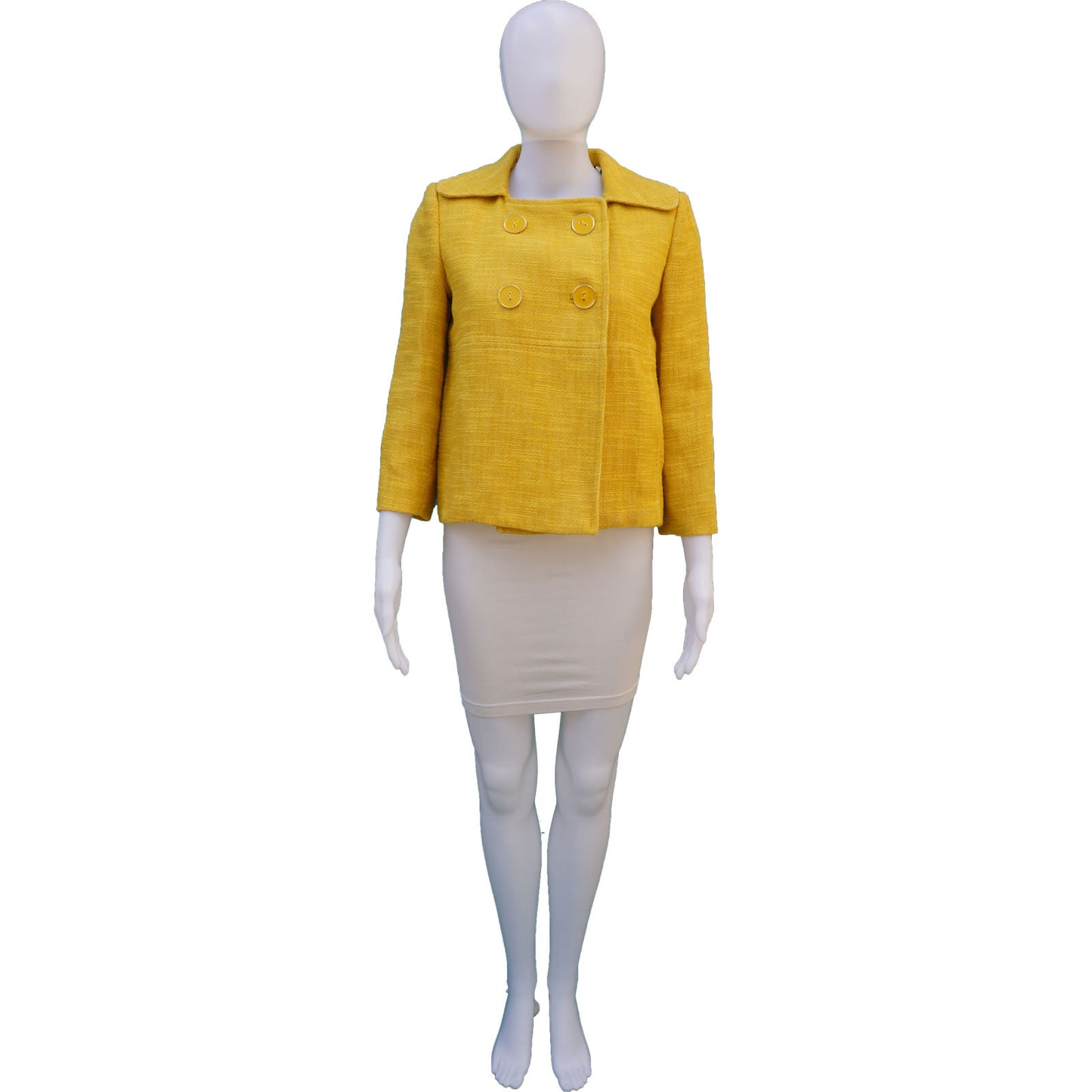 MILLY YELLOW TWEED CROPPED JACKET NEW WITH TAGS - leefluxury.com