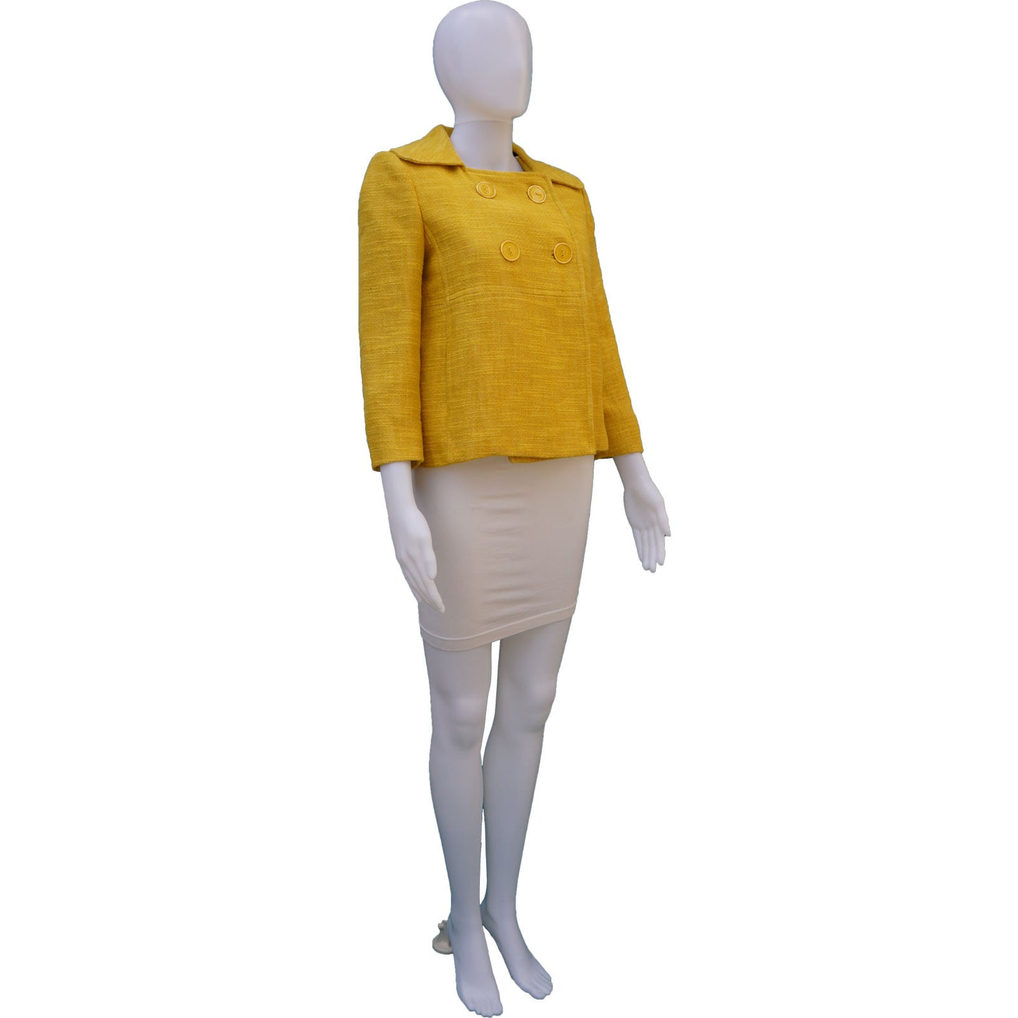 MILLY YELLOW TWEED CROPPED JACKET NEW WITH TAGS - leefluxury.com