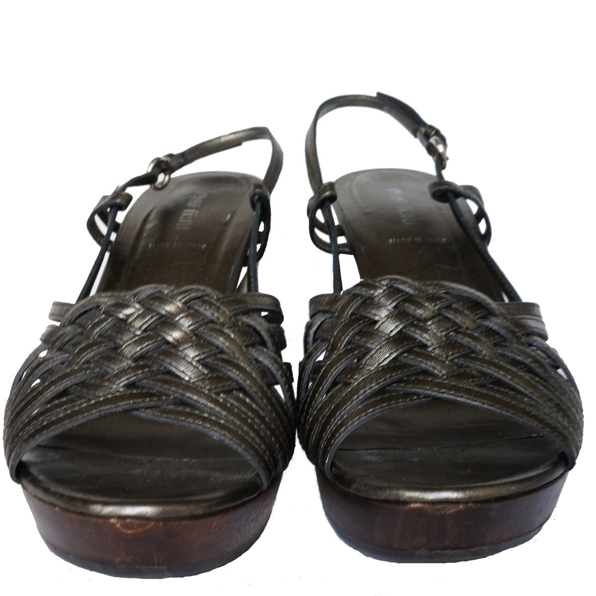 MIU MIU CALZATURE DONNA BRONZE PLATFORM SANDALS - leefluxury.com