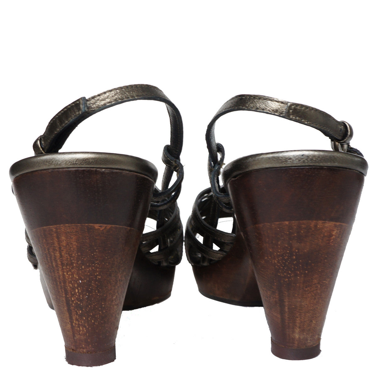 MIU MIU CALZATURE DONNA BRONZE PLATFORM SANDALS - leefluxury.com