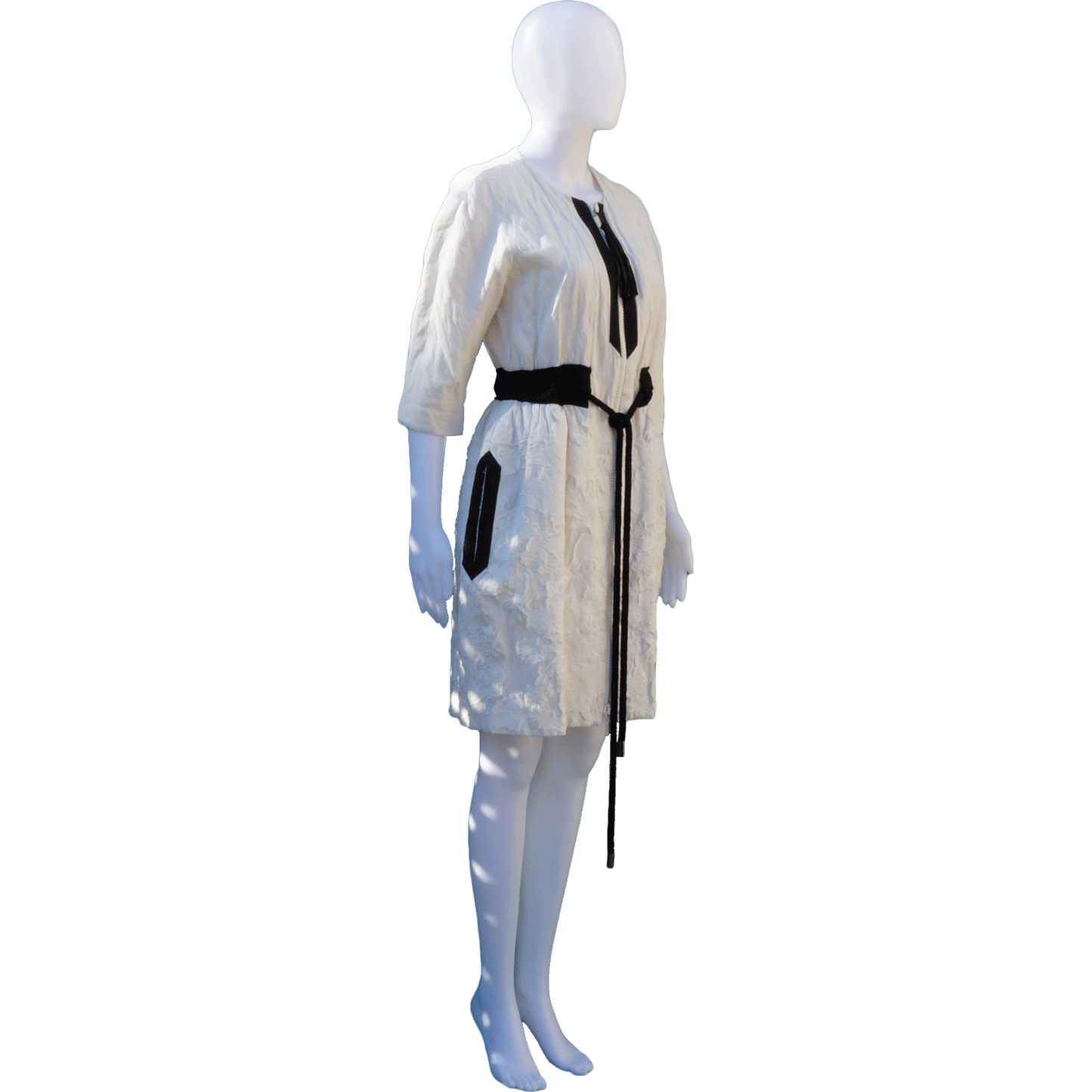 MONCLEAR TEXTURED WHITE COAT - leefluxury.com