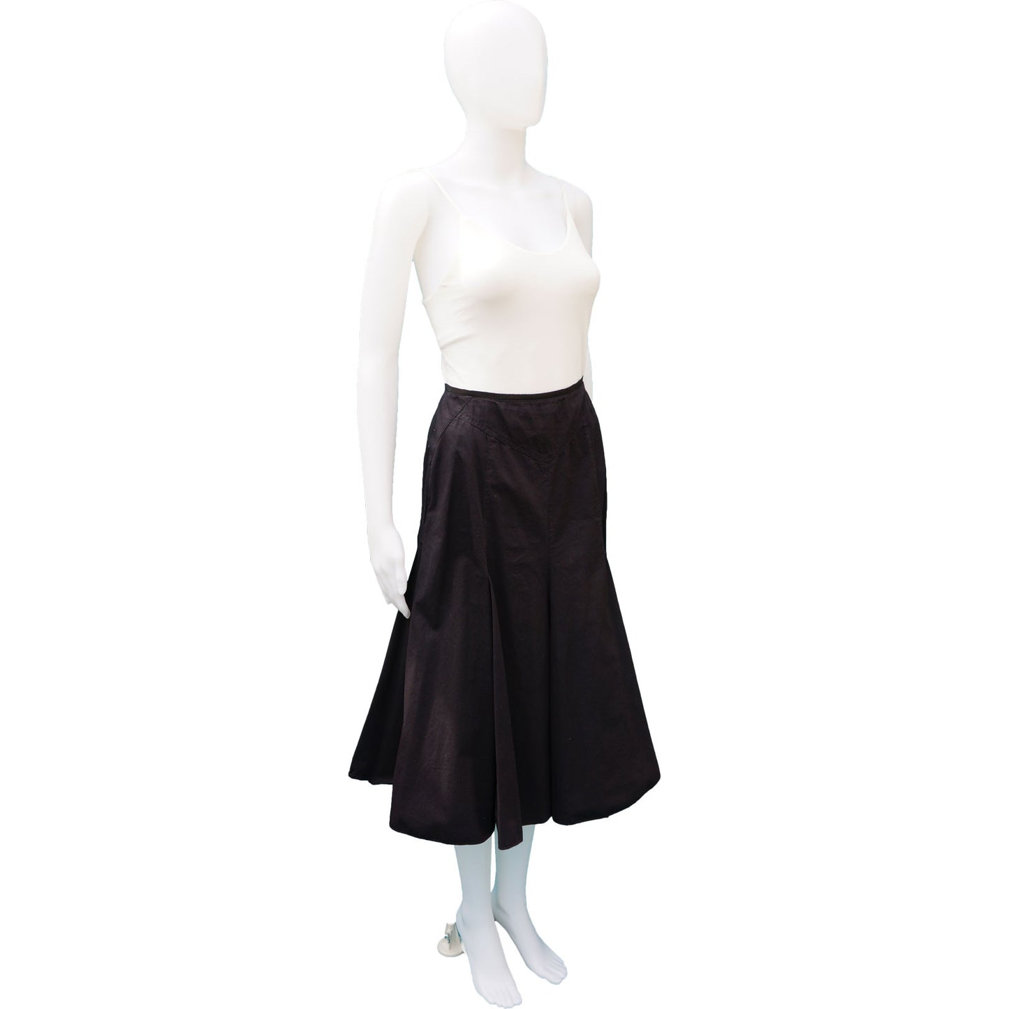 PRADA FLARED MIDI SKIRT - leefluxury.com