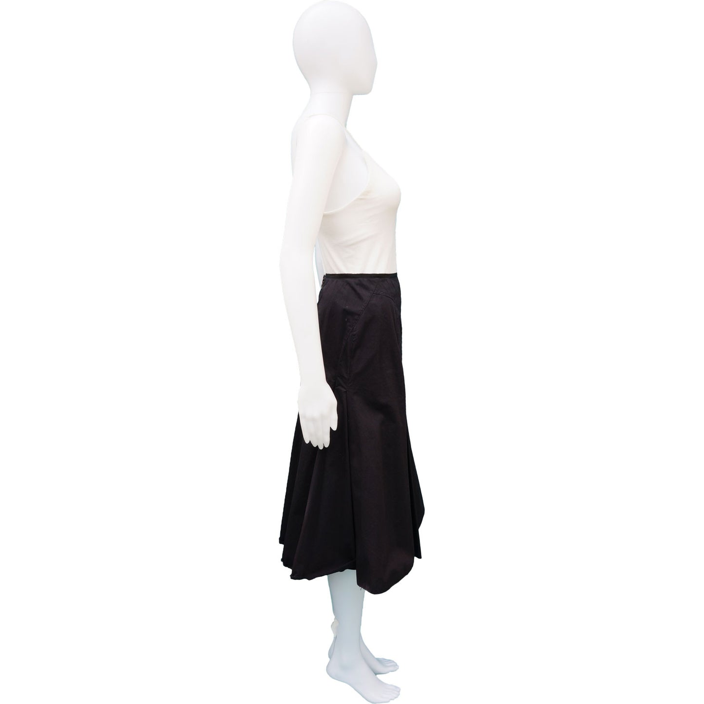 PRADA FLARED MIDI SKIRT - leefluxury.com