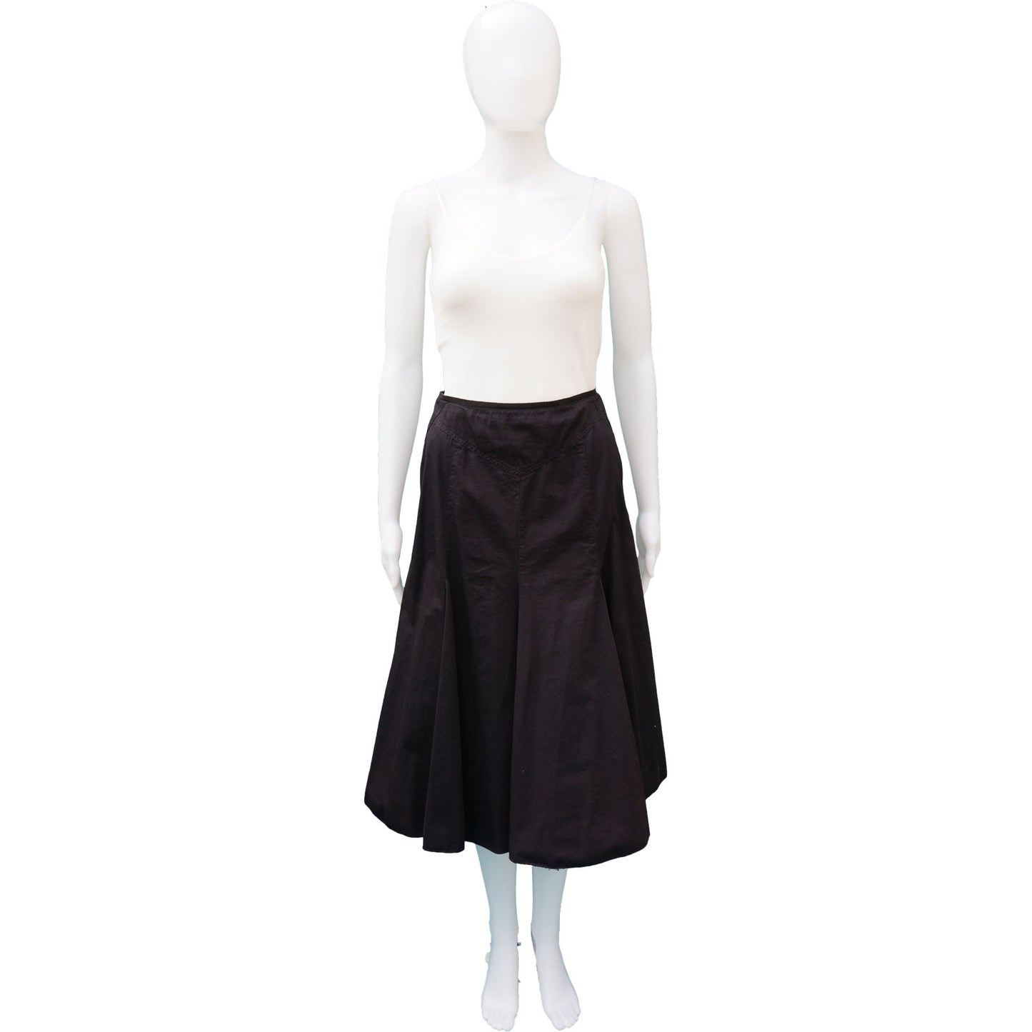 PRADA FLARED MIDI SKIRT - leefluxury.com