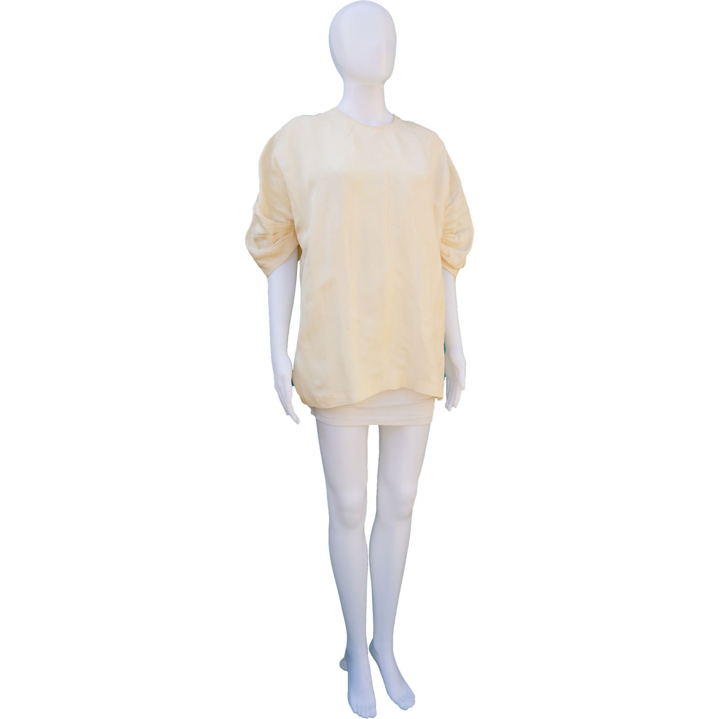 PRADA CREW NECK SHORT SLEEVE TUNIC TOP - leefluxury.com