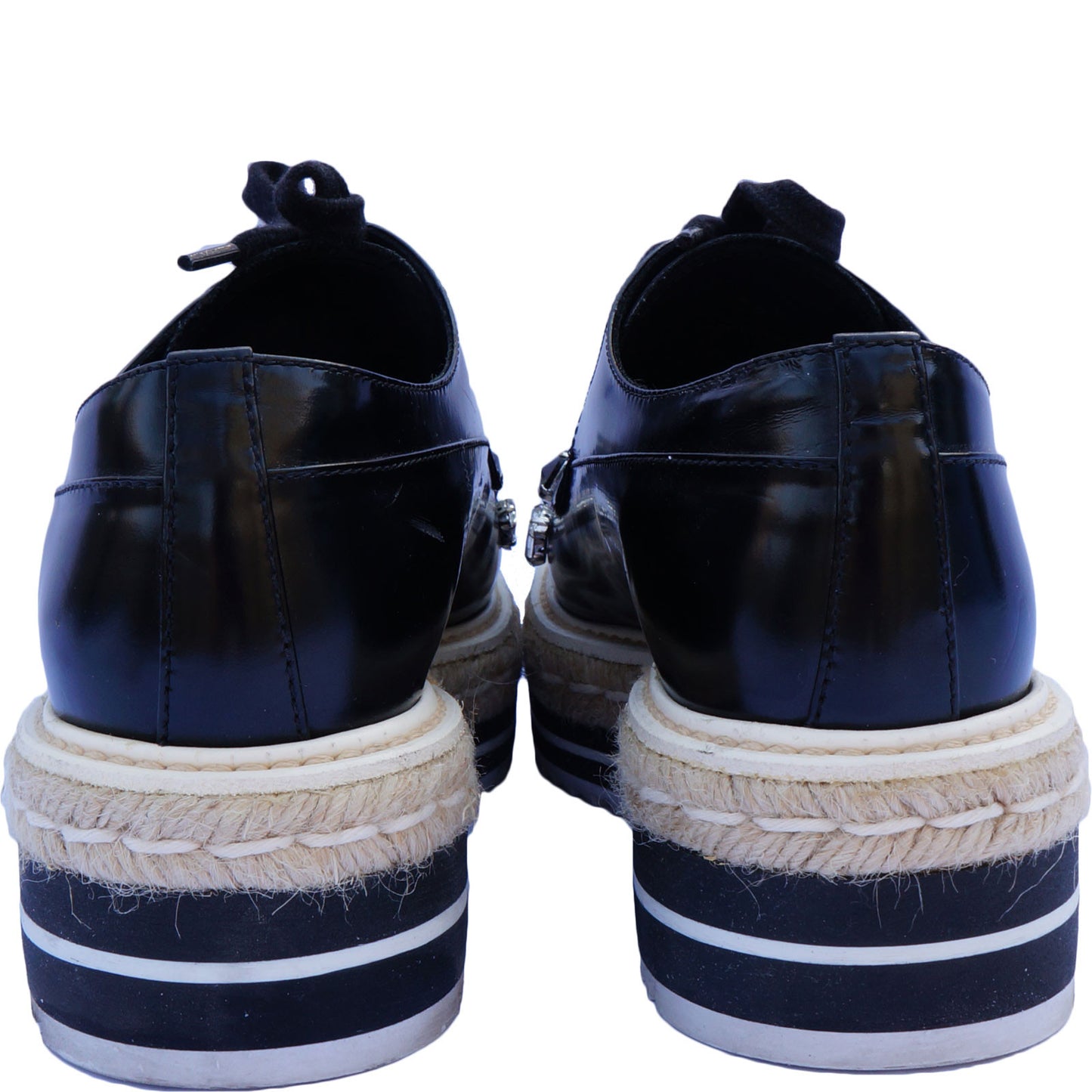 PRADA SWAROVSKI CRYSTAL EMBELLISHED OXFORDS - leefluxury.com