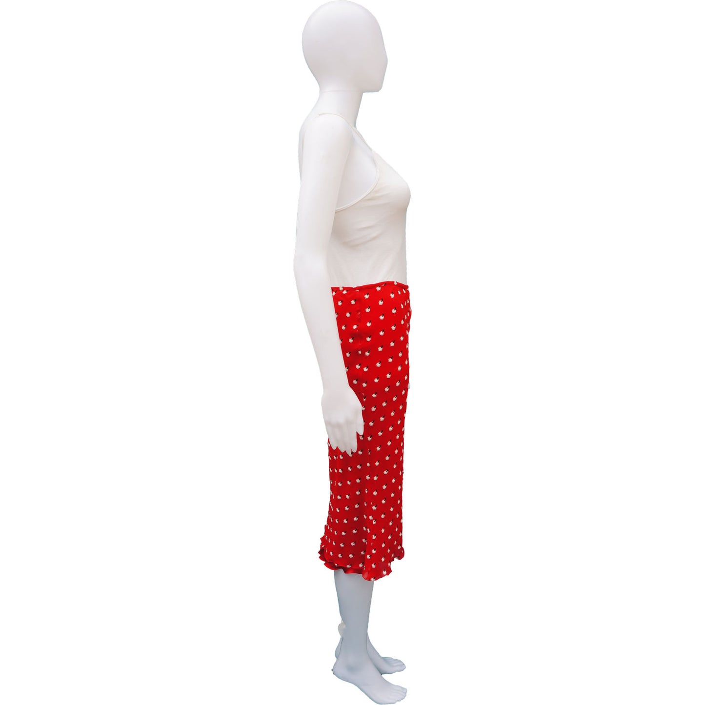 FLORAL BIAS CUT MIDI SKIRT - leefluxury.com