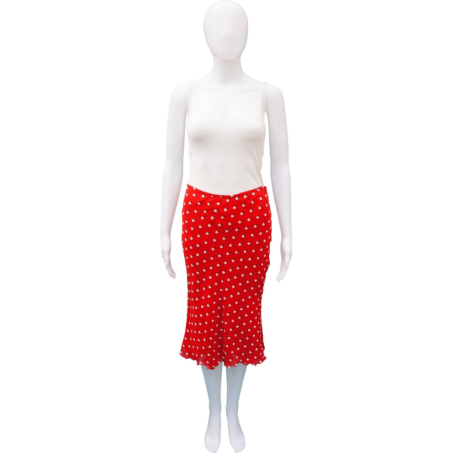 FLORAL BIAS CUT MIDI SKIRT - leefluxury.com