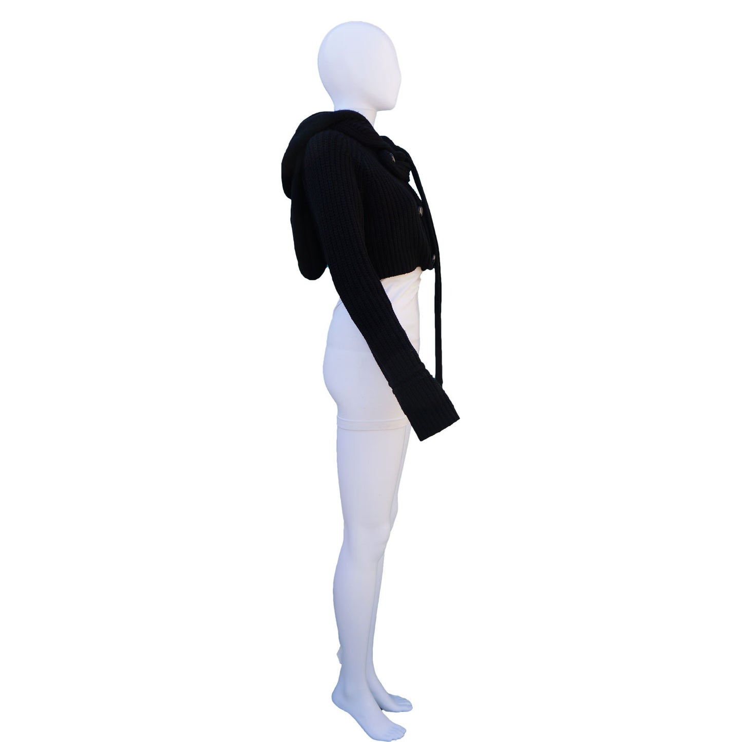 ROBERT RODRIGUEZ KNIT WOOL CROPPED HOODIE - leefluxury.com
