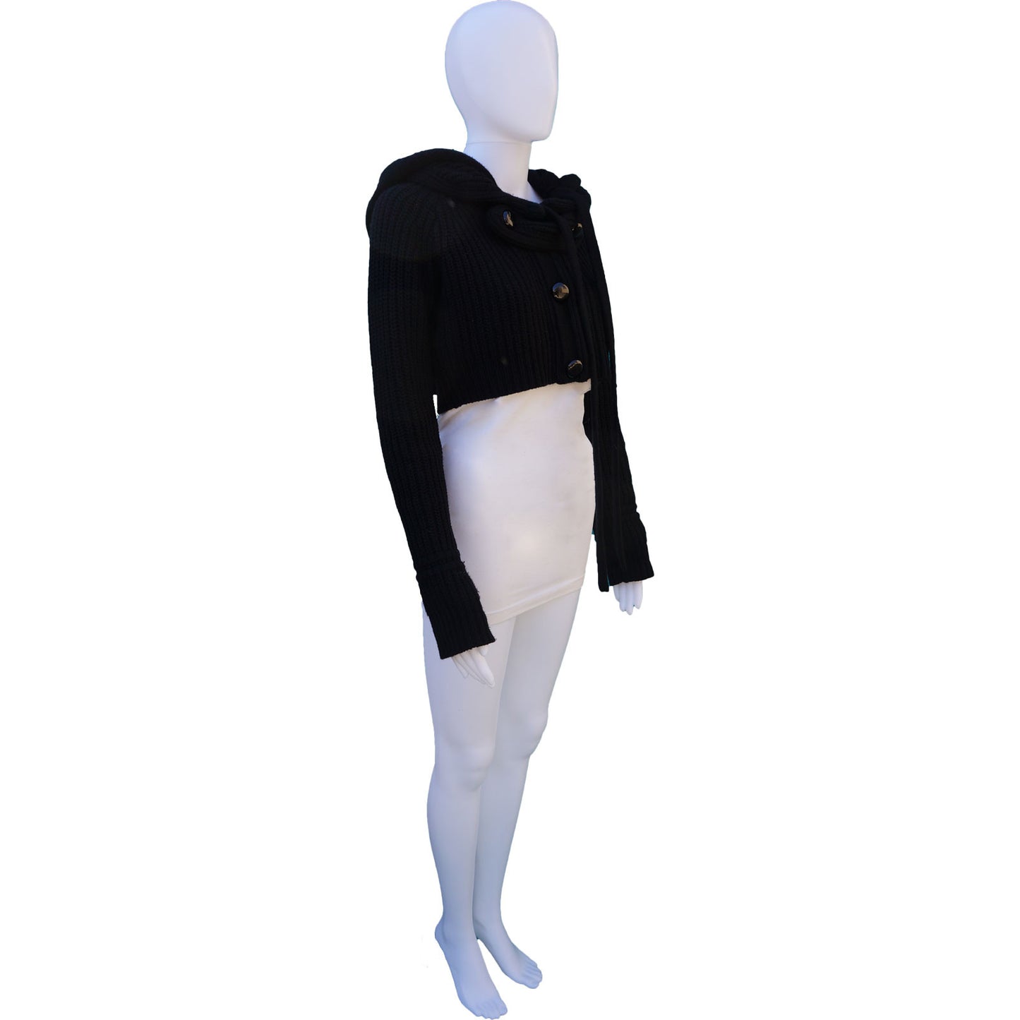 ROBERT RODRIGUEZ KNIT WOOL CROPPED HOODIE - leefluxury.com