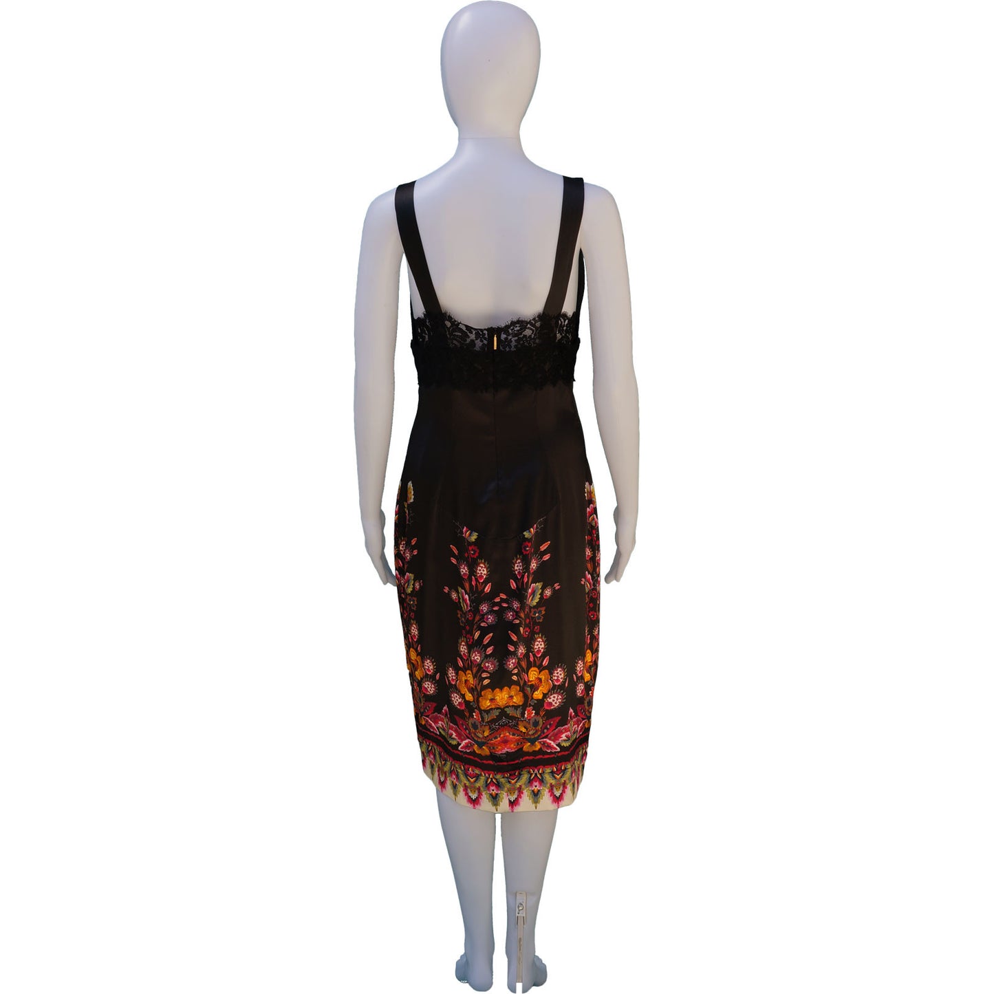 ROBERTO CAVALLI SILK LACE FRONT DRESS - leefluxury.com