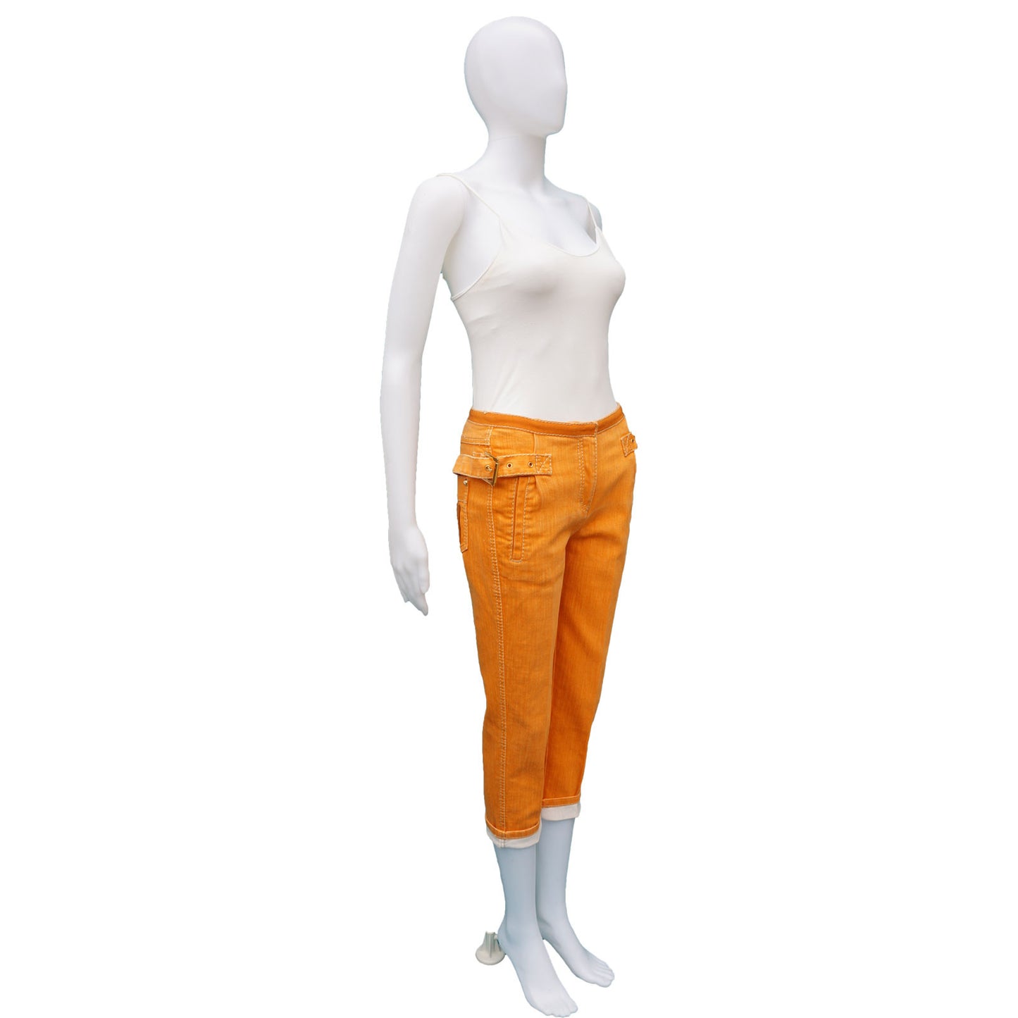 ROBERTO CAVALLI DENIM CROP PANT - leefluxury.com