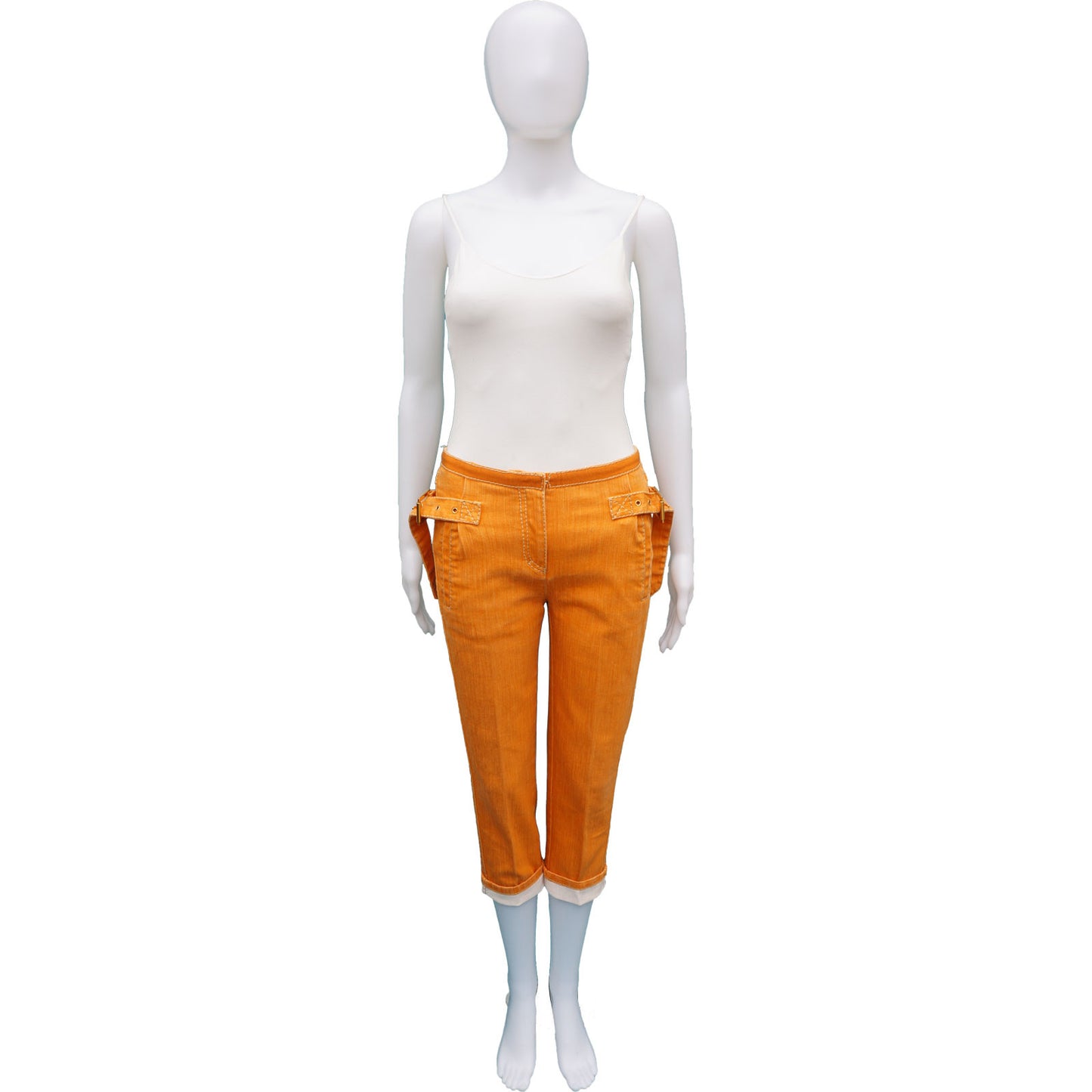 ROBERTO CAVALLI DENIM CROP PANT - leefluxury.com
