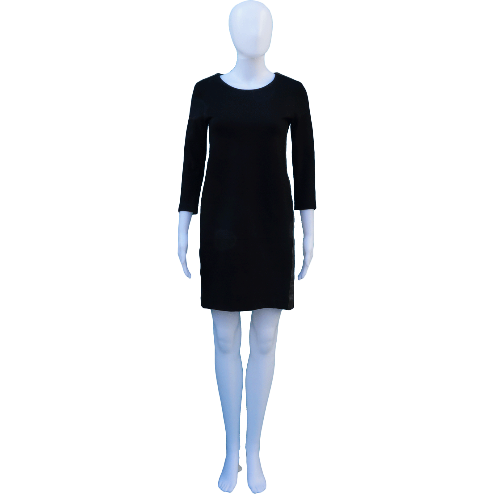 SANDRO LEATHER TRIM DRESS leefluxury.com SANDRO LEATHER TRIM DRESS leefluxury.com