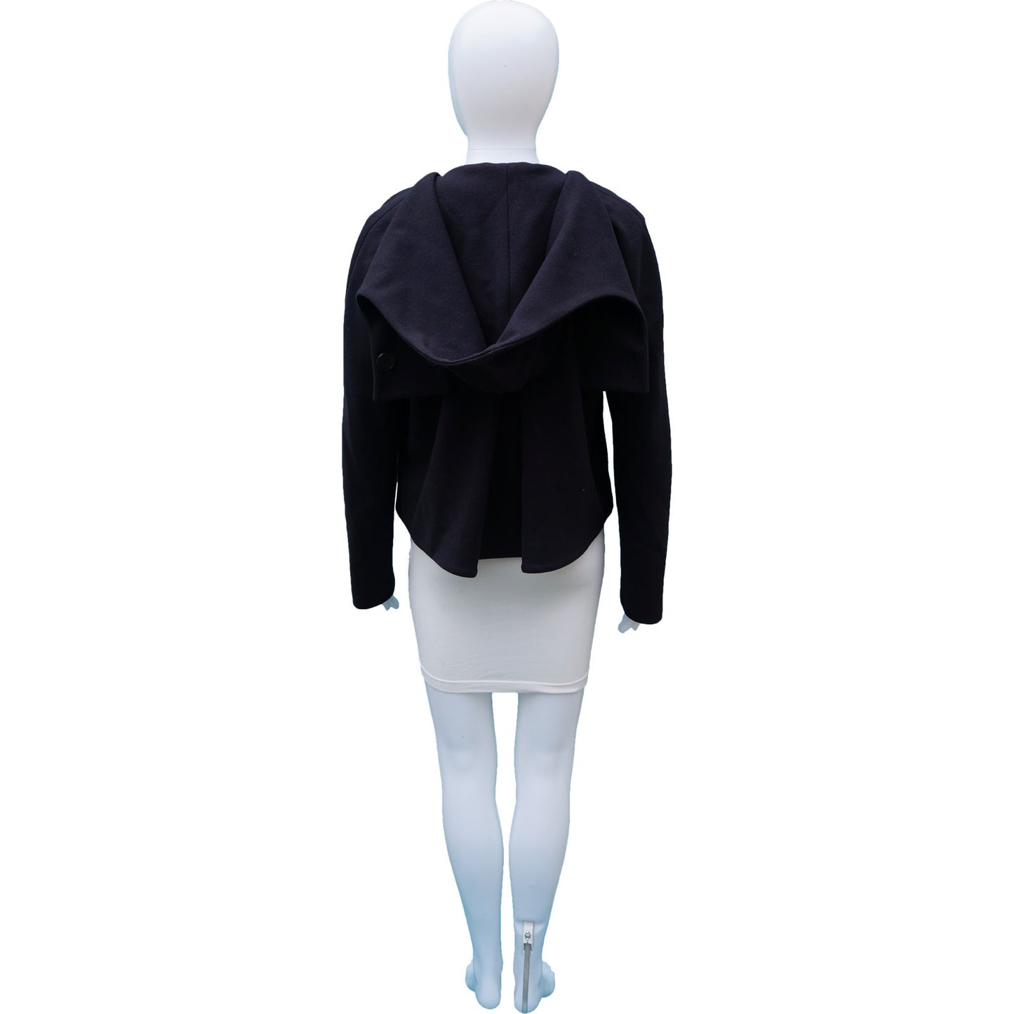 STELLA MCCARTNEY NAVY HOODED CROPPED SWING JACKET - leefluxury.com