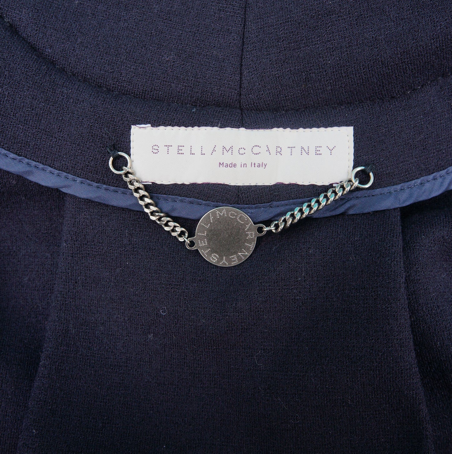 STELLA MCCARTNEY NAVY HOODED CROPPED SWING JACKET - leefluxury.com