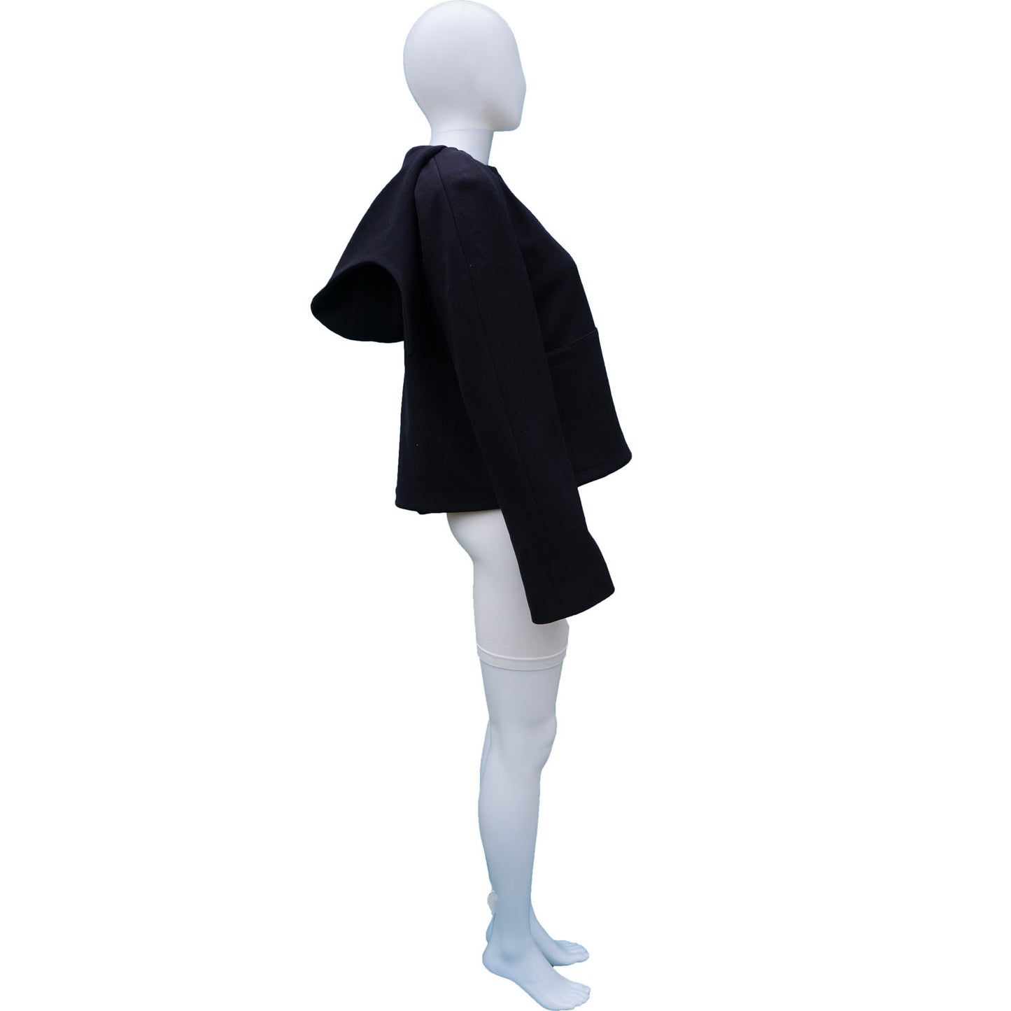 STELLA MCCARTNEY NAVY HOODED CROPPED SWING JACKET - leefluxury.com