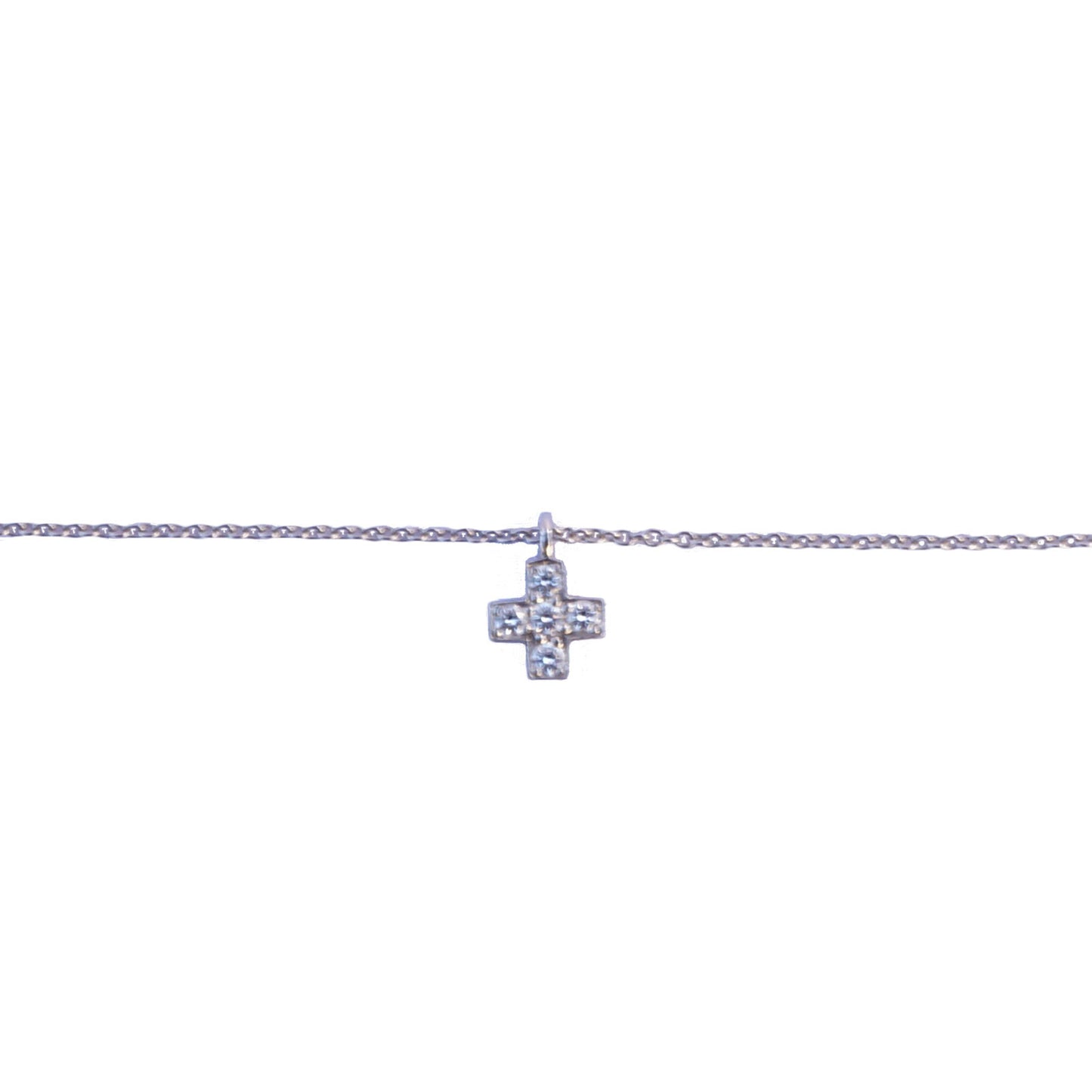 TIFFANY & CO. PLATIMUM & DIAMOND CROSS PENDANT NECKLACE - leefluxury.com