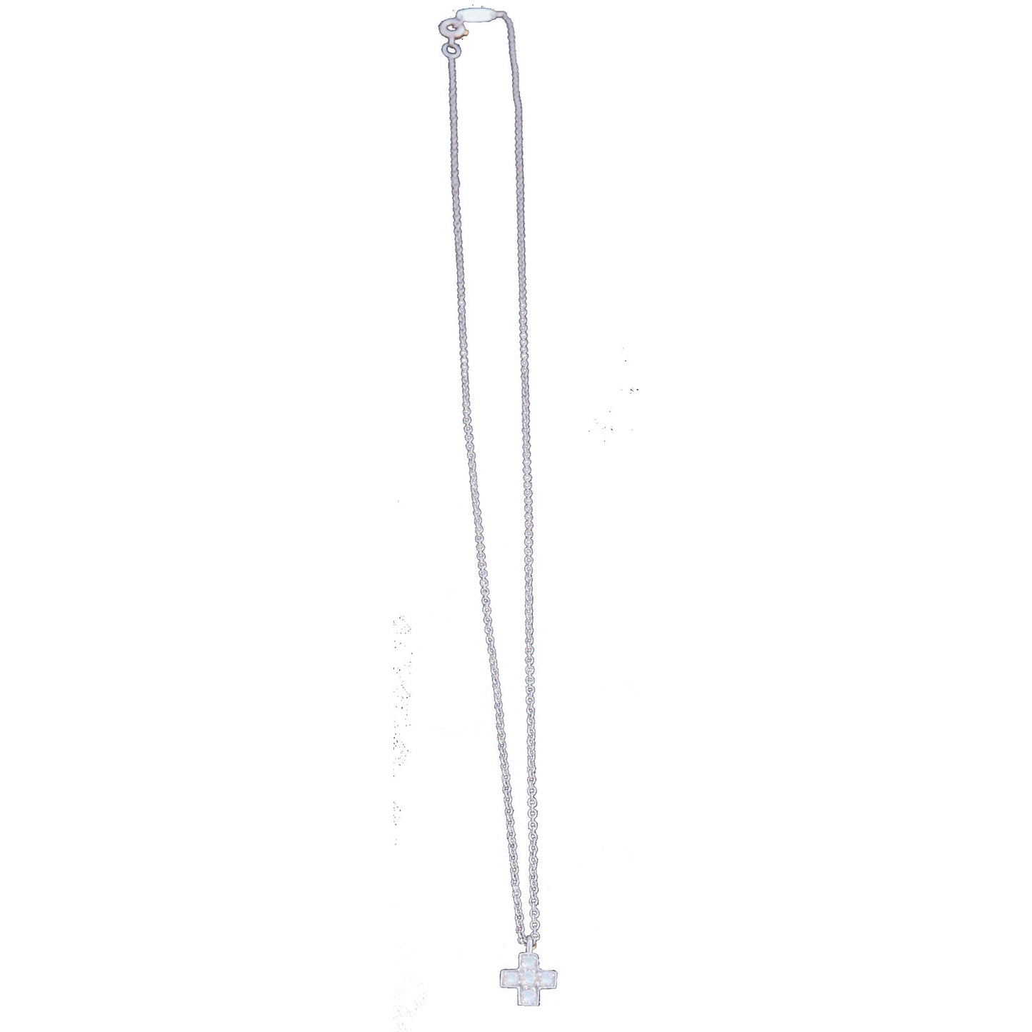 TIFFANY & CO. PLATIMUM & DIAMOND CROSS PENDANT NECKLACE - leefluxury.com