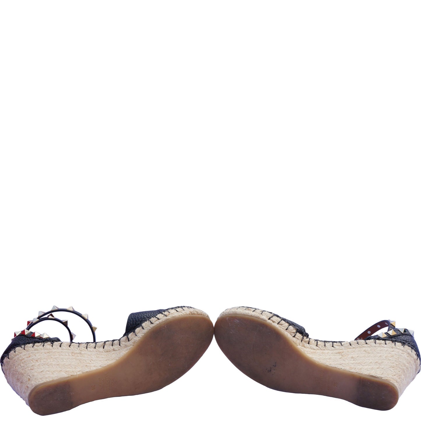 VALENTINO ROCKSTUD ESPADRILLE WEDGES - leefluxury.com