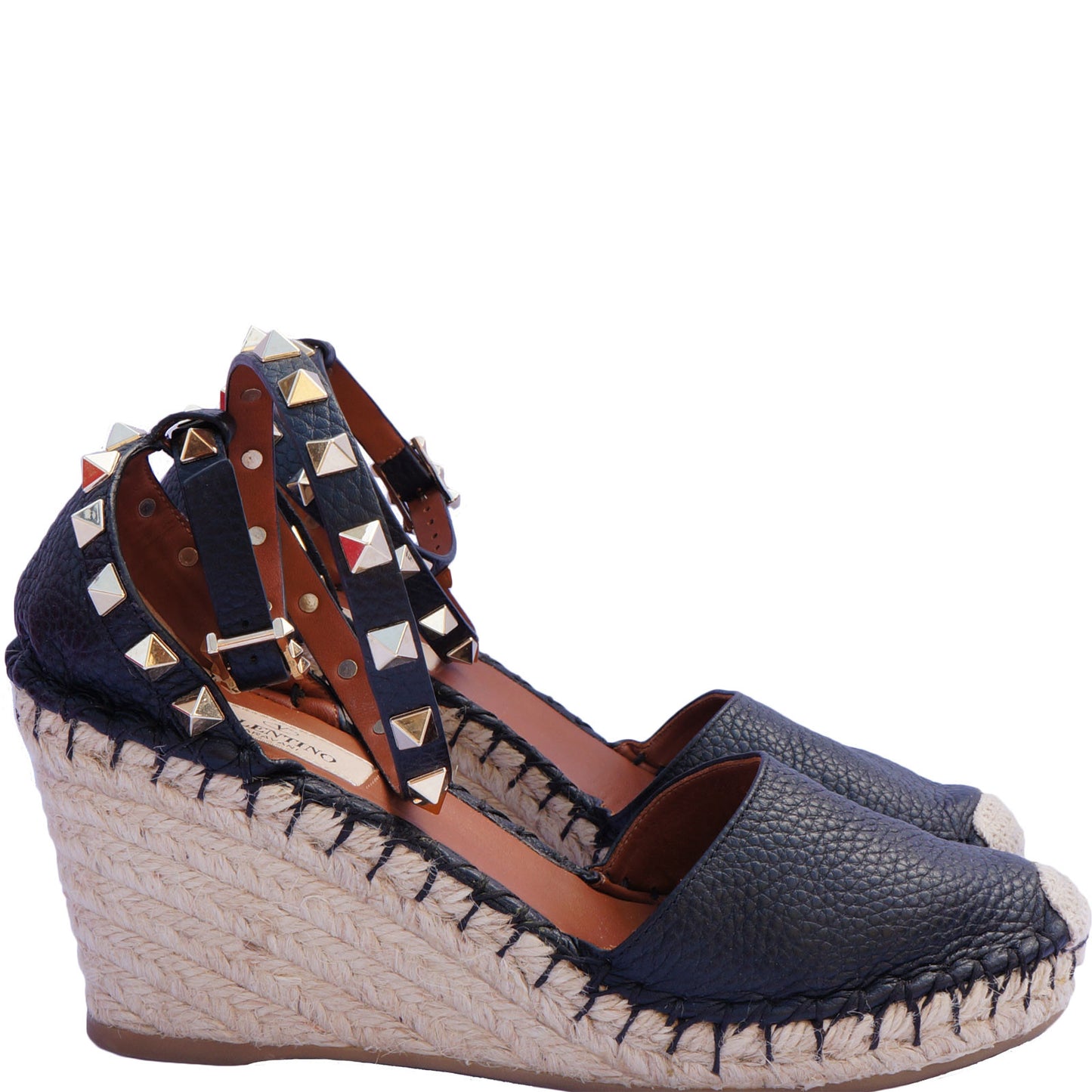 VALENTINO ROCKSTUD ESPADRILLE WEDGES - leefluxury.com