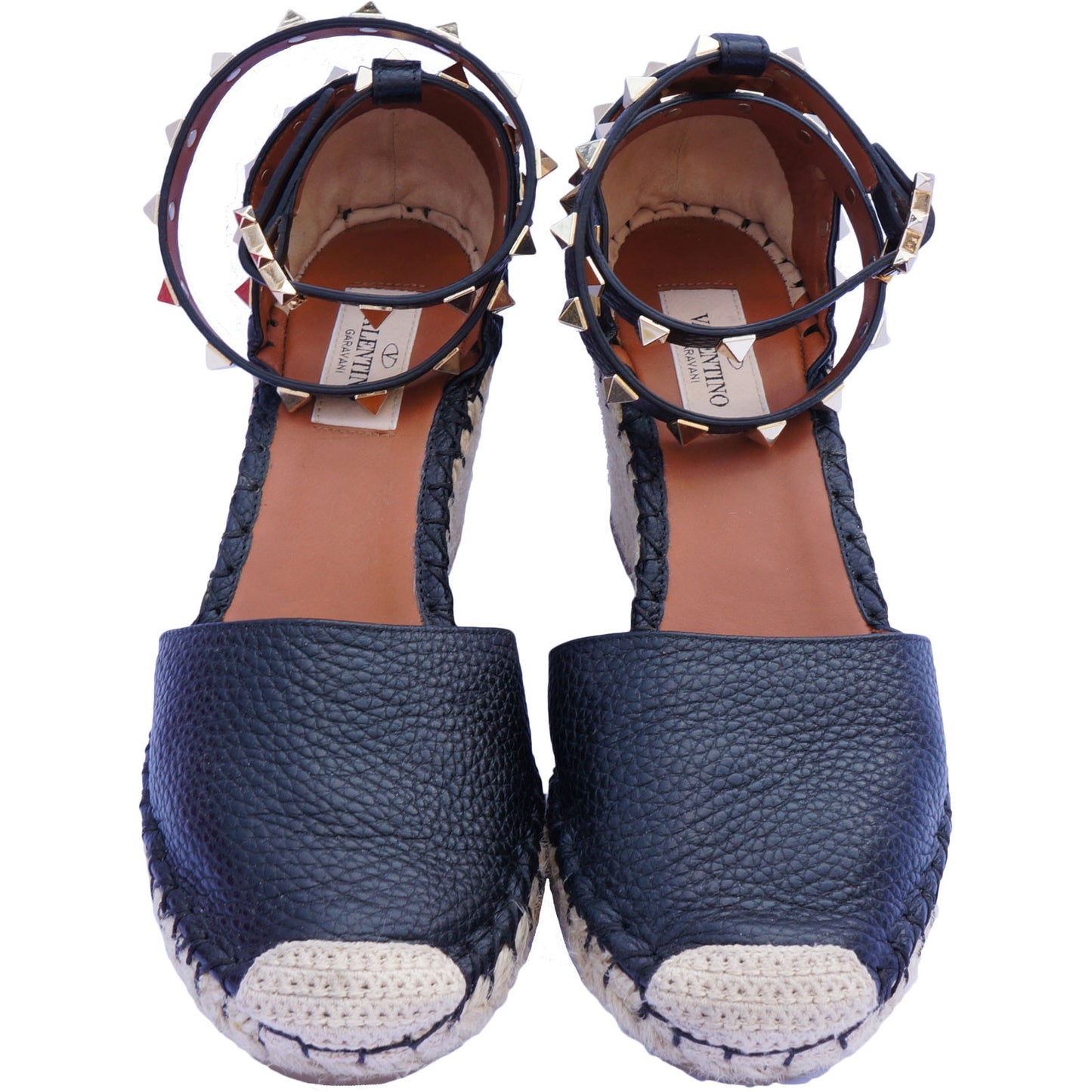 VALENTINO ROCKSTUD ESPADRILLE WEDGES - leefluxury.com