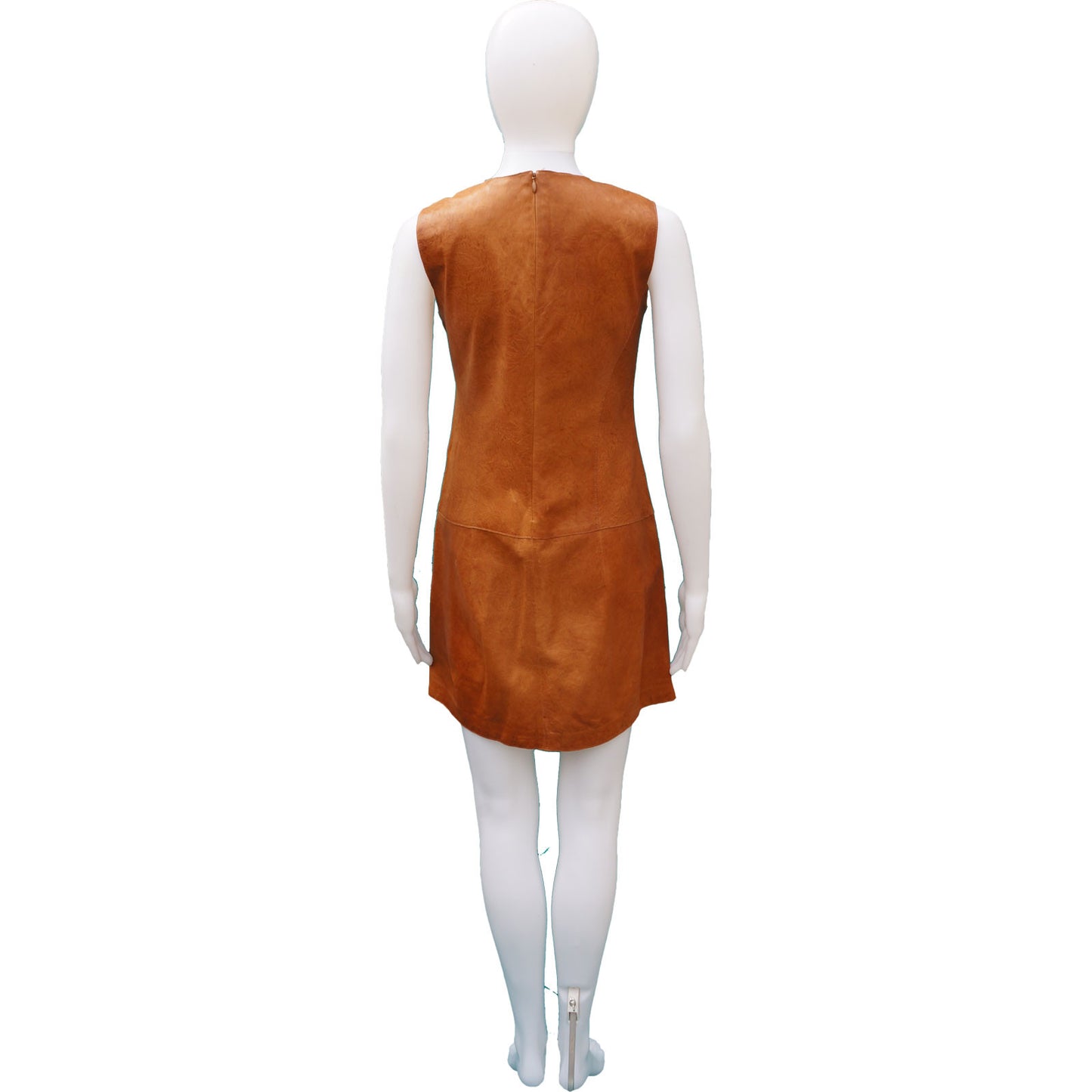 VINCE LEATHER SLEEVELESS SHIFT DRESS - leefluxury.com