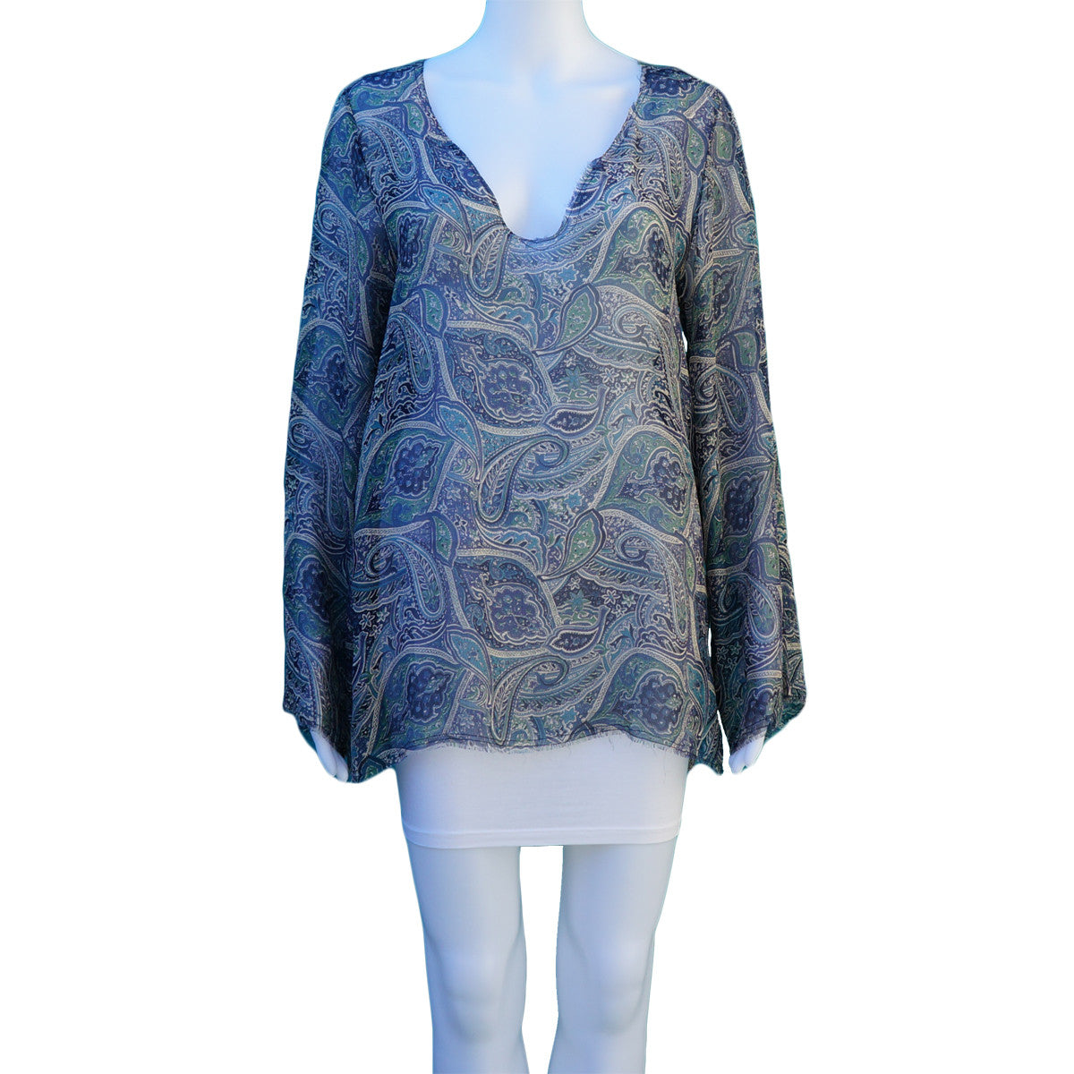WINTER KATE BY NICOLE RITCHIE VINTAGE SHEER SILK TUNIC - leefluxury.com