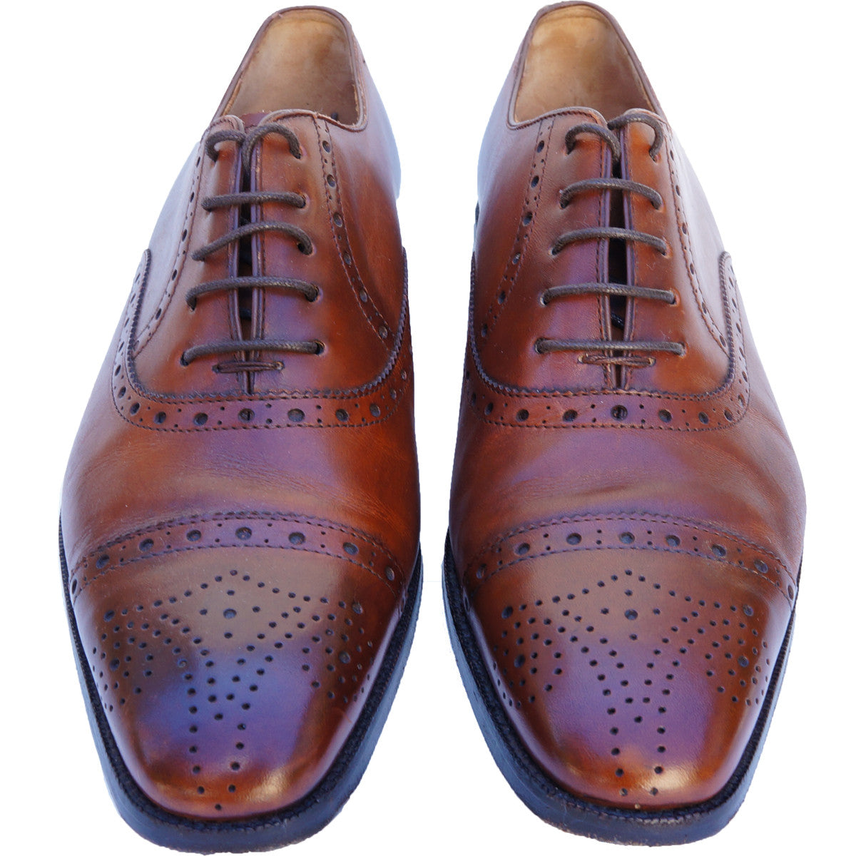 RALPH LAUREN THATCHER BROWN OXFORD SHOE - leefluxury.com