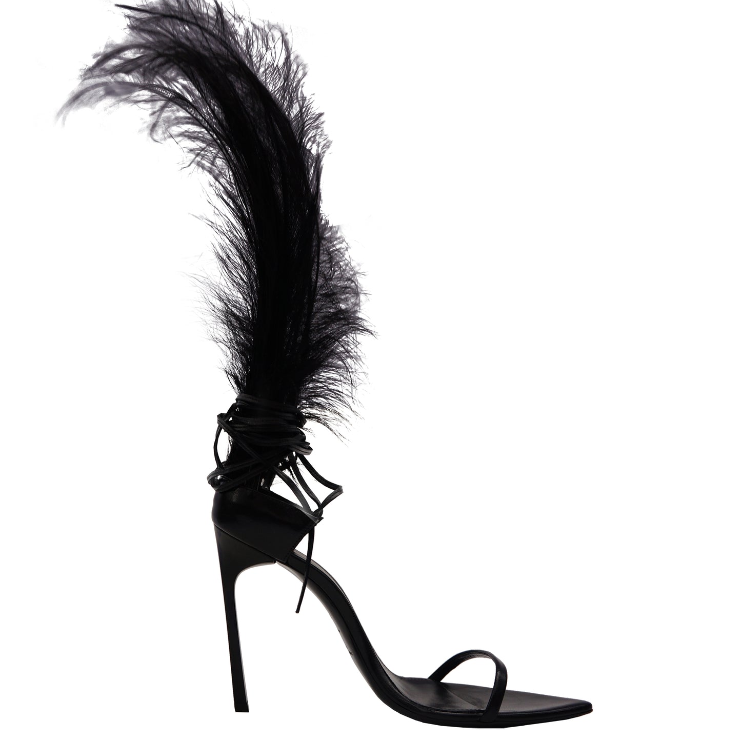 SAINT LAURENT 2018 TALITHA MOVIE CRYSTAL LEATHER ANKLE-WRAP SANDALS - leefluxury.com