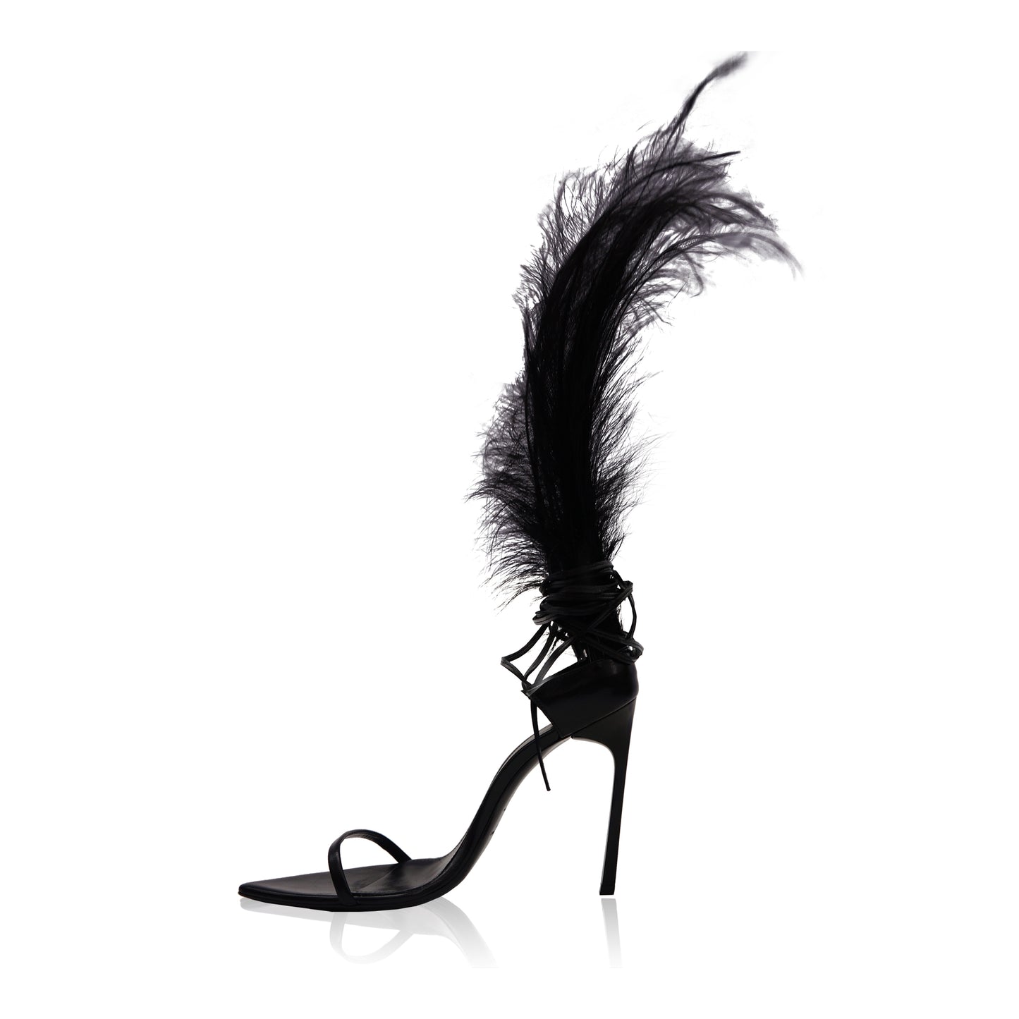 SAINT LAURENT 2018 TALITHA MOVIE CRYSTAL LEATHER ANKLE-WRAP SANDALS - leefluxury.com