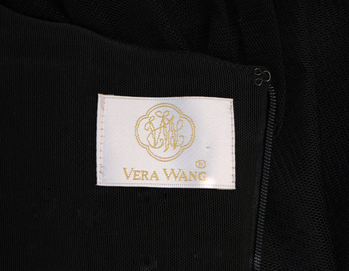 VERA WANG RUCHED BODICE TULLE GOWN - leefluxury.com