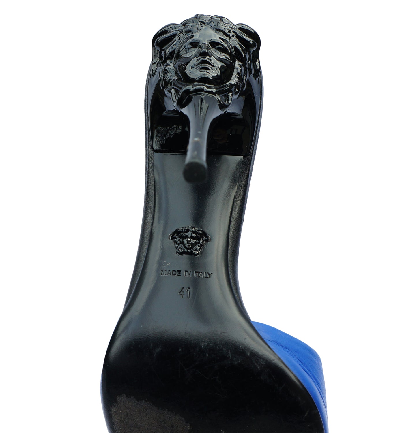 VERSACE MEDUSE LEATHER MULE SHOES - leefluxury.com