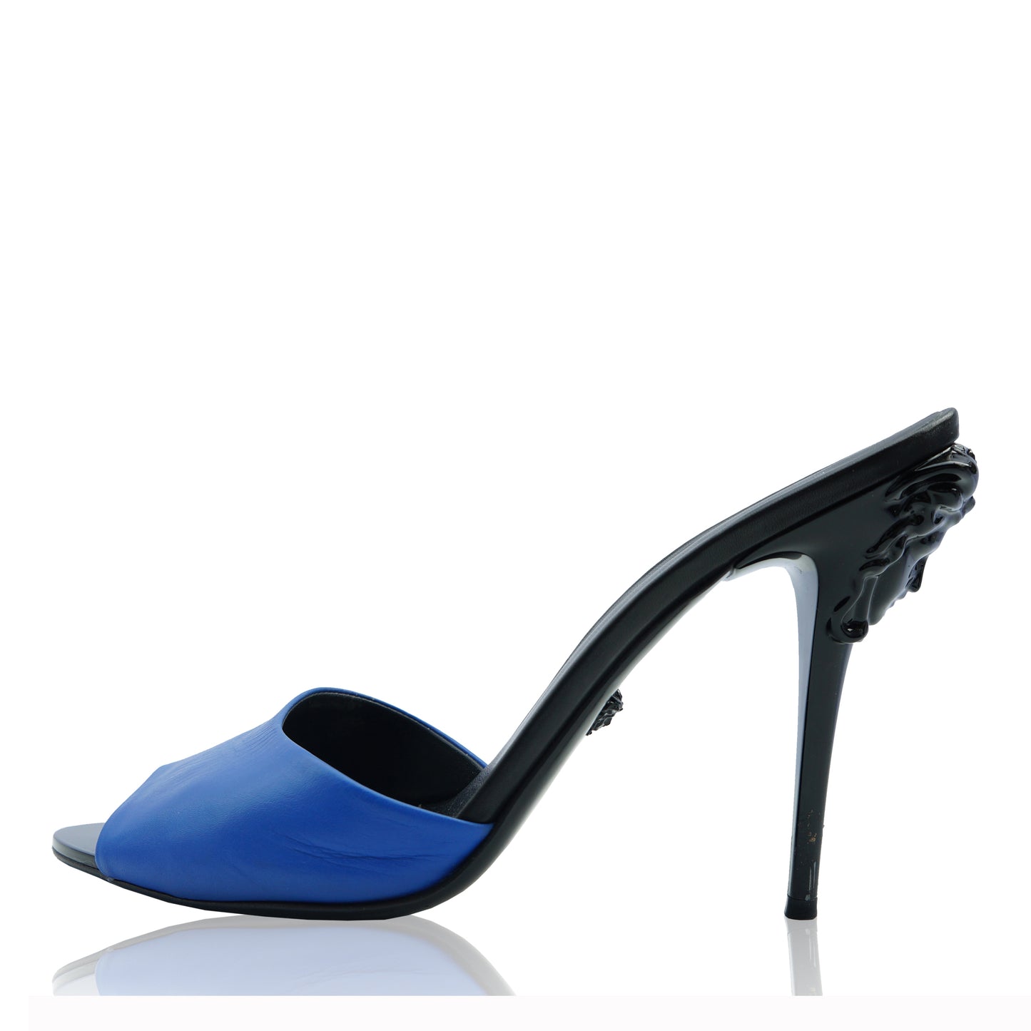 VERSACE MEDUSE LEATHER MULE SHOES - leefluxury.com