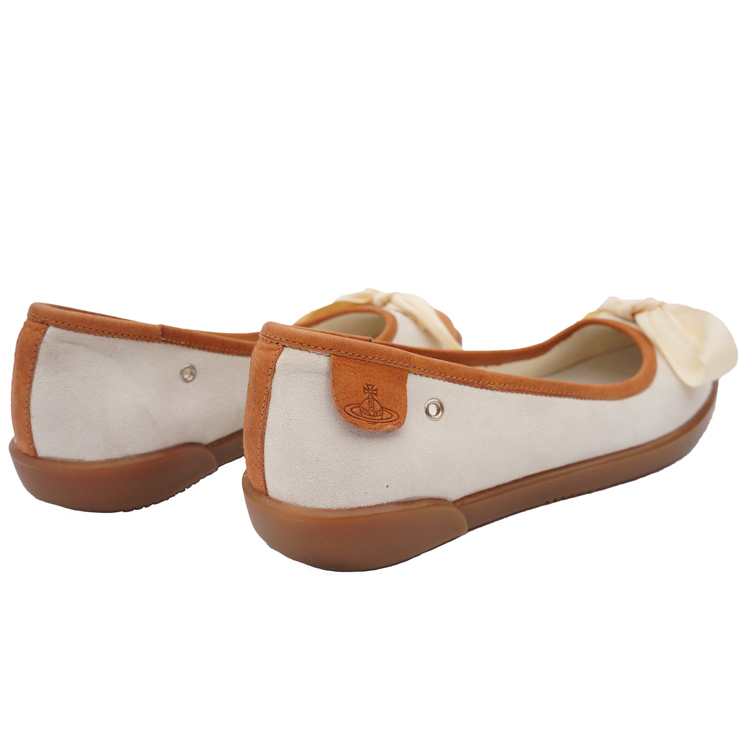 VIVIENNE WESTWOOD SUEDE AND LEATHER FLATS - leefluxury.com