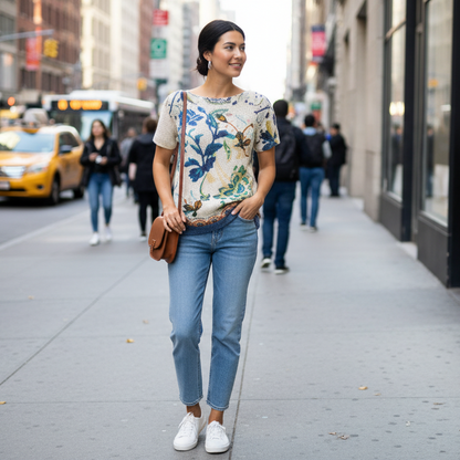 ETRO Ecru Floral Knit Top