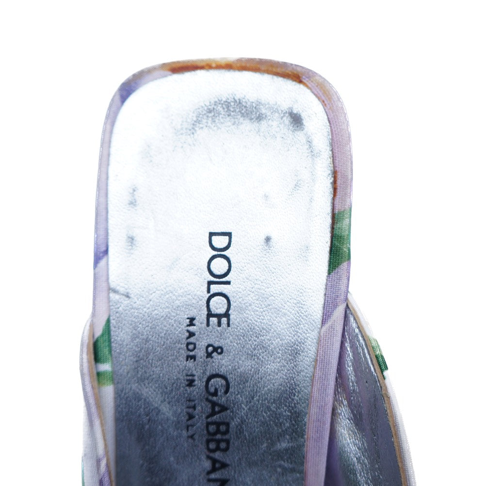 Dolce & Gabbana Floral Print Slip On Sandals