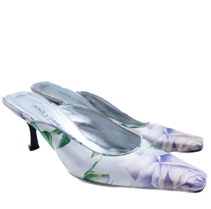 Dolce & Gabbana Floral Print Slip On Sandals