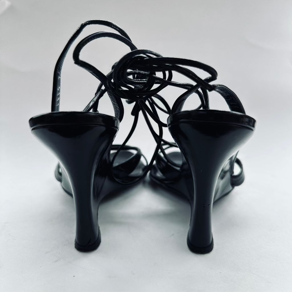Sergio Rossi Black Patent Leather Wedge Shoe